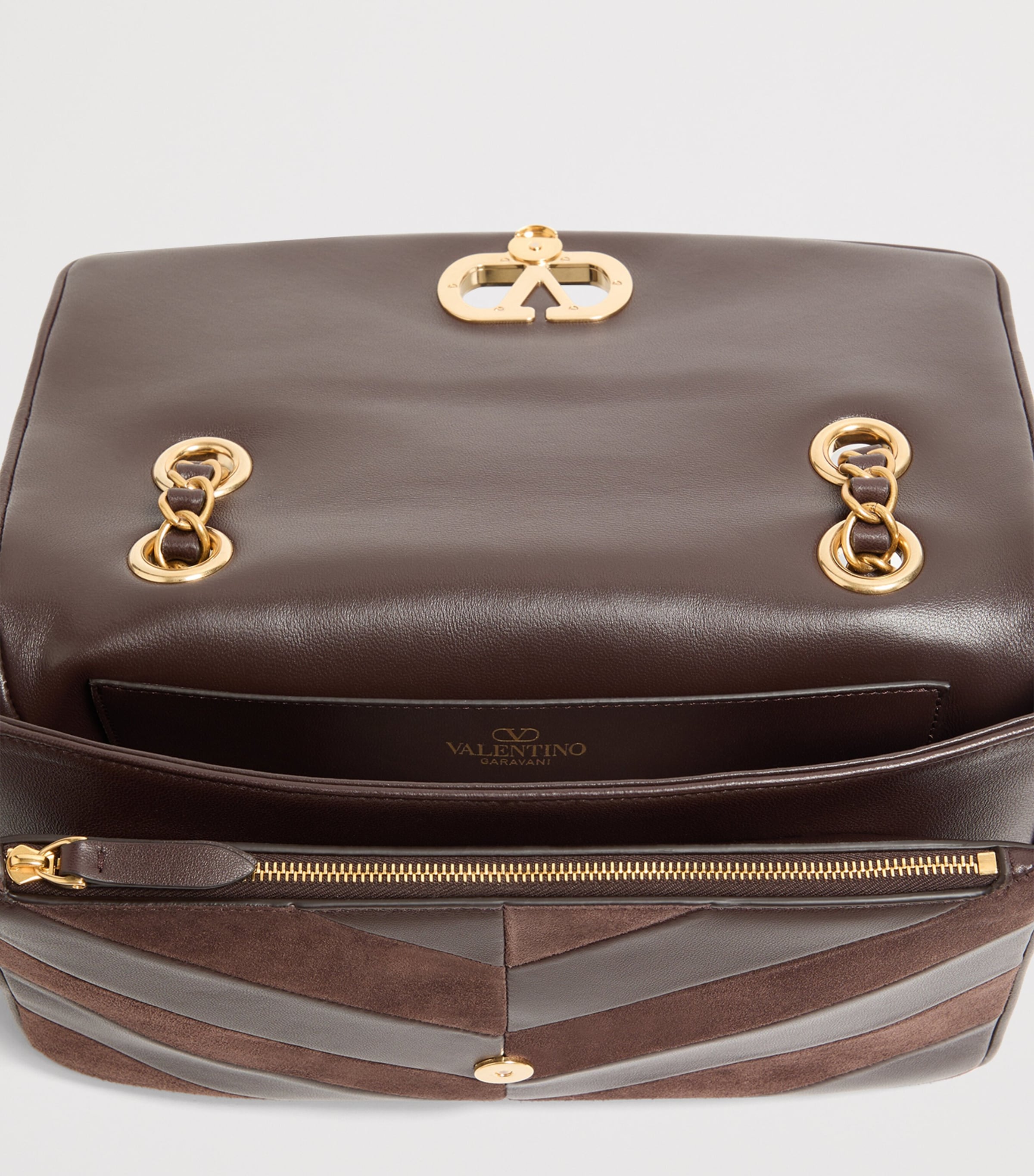 Valentino Garavani Womens Lambskin Chevron Djuna Shoulder Bag Image 5