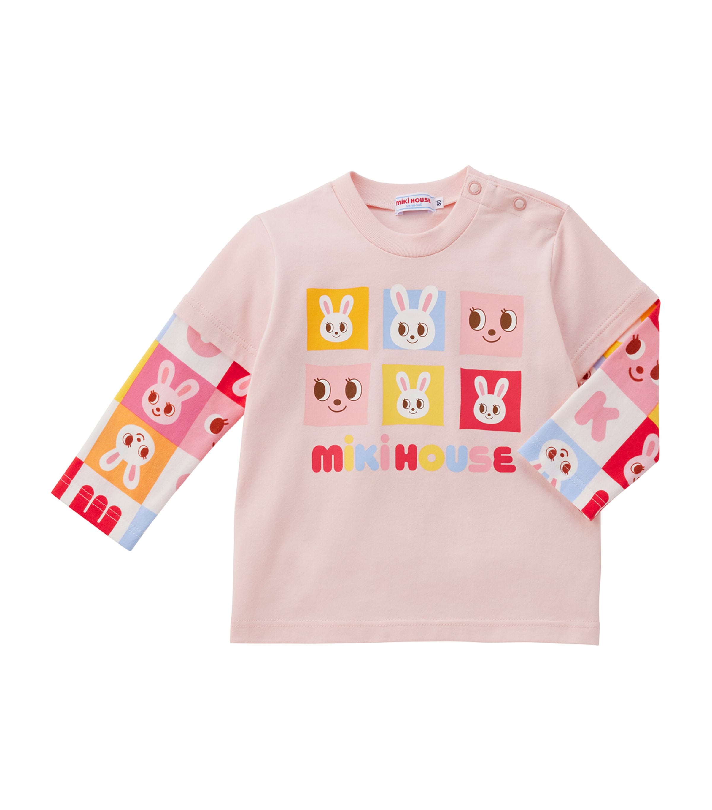 Miki House Puzzle Block T-shirt (2-5 Years) In Pink