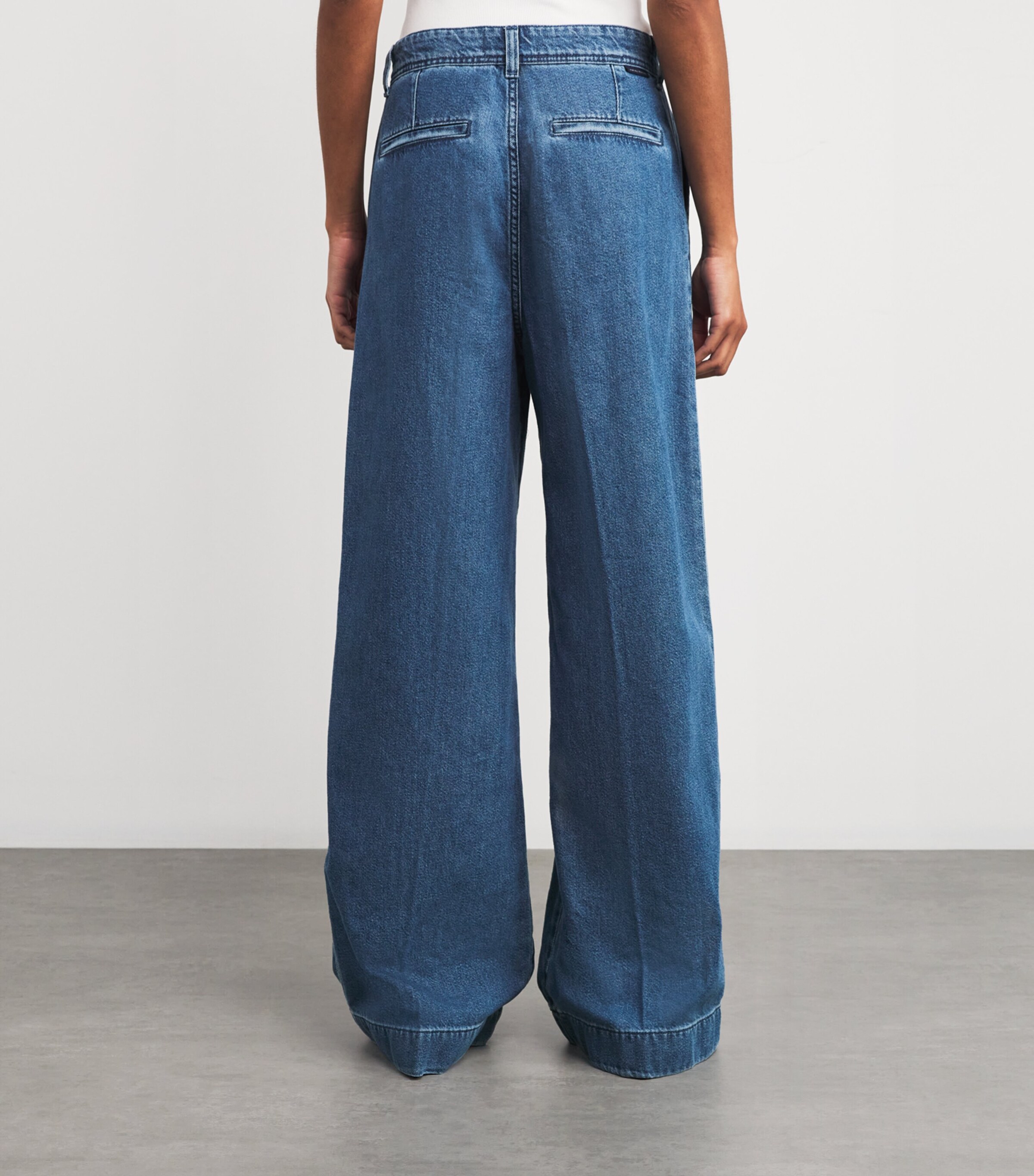 7 For All Mankind Womens Pleated Wide-Leg Jeans Hilo Image 4