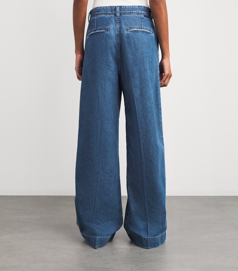 Pleated Wide-Leg Jeans U71BB HILO Image 4