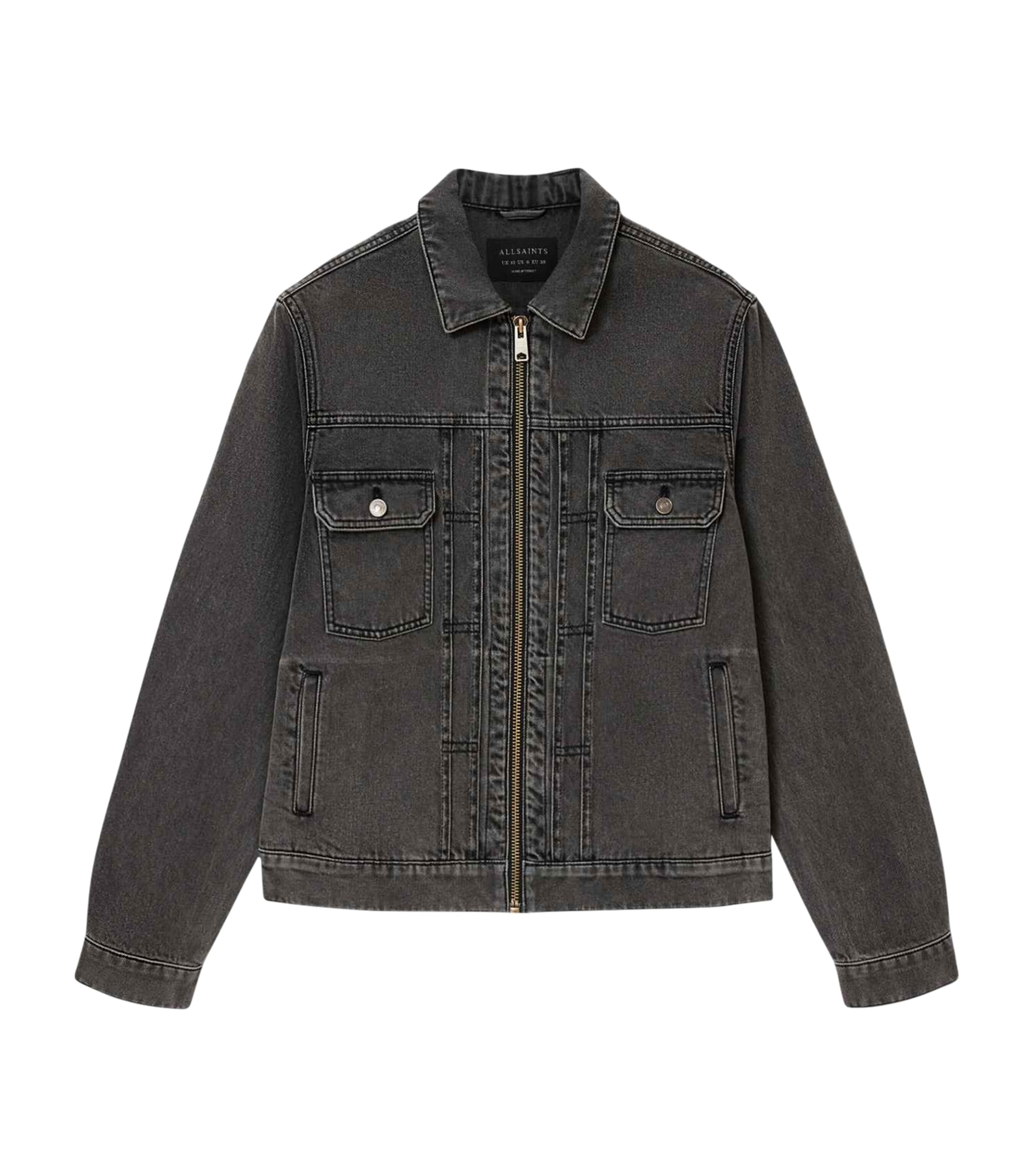 AllSaints Mens Brightmore Denim Jacket Dirty Black Image 1