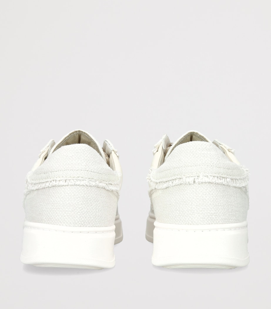 Brunello Cucinelli Kids Distressed Canvas Sneakers Bone/comb Image 2
