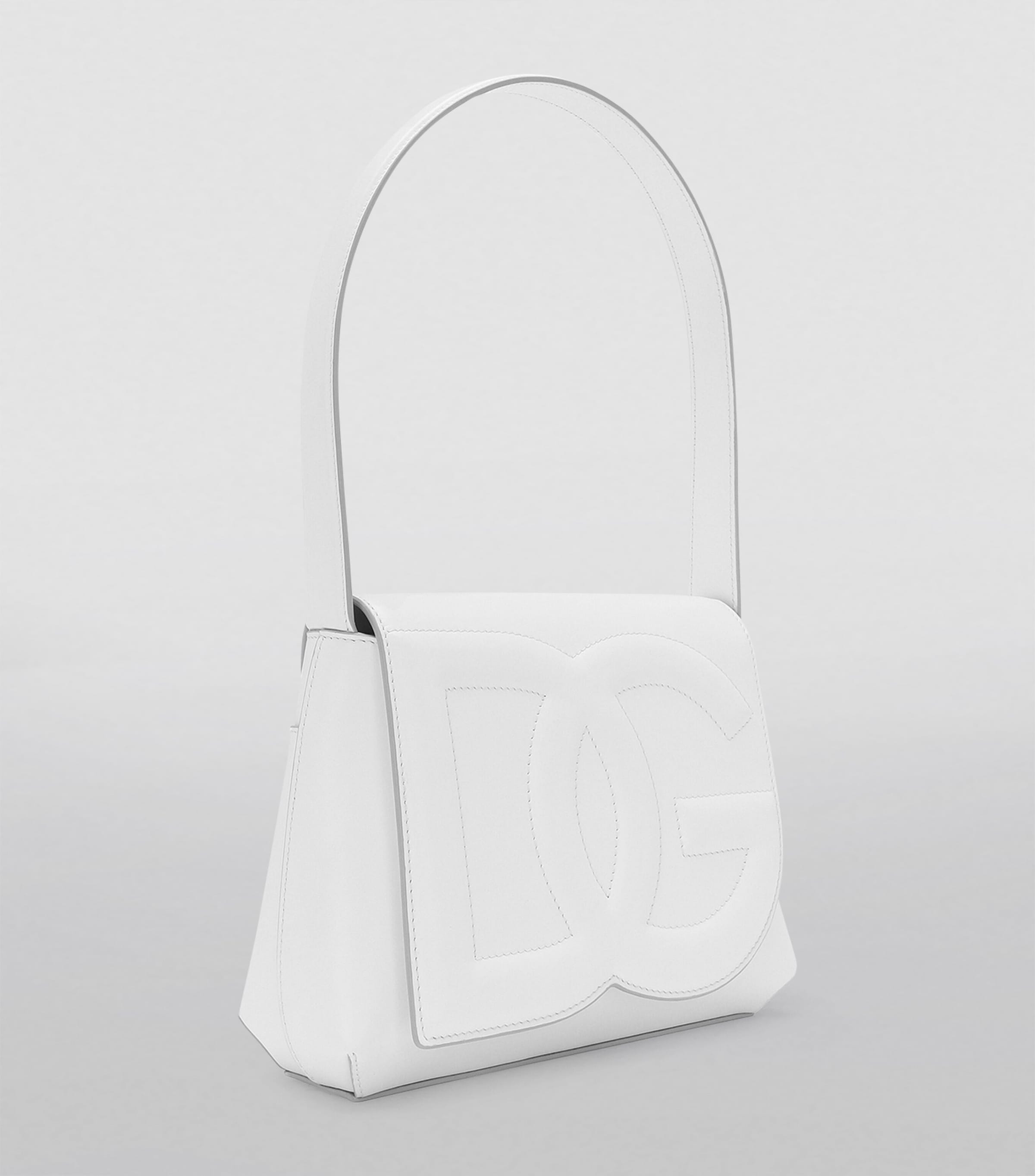Leather DG Logo Shoulder Bag 80002-OPTICAL WHITE Image 4