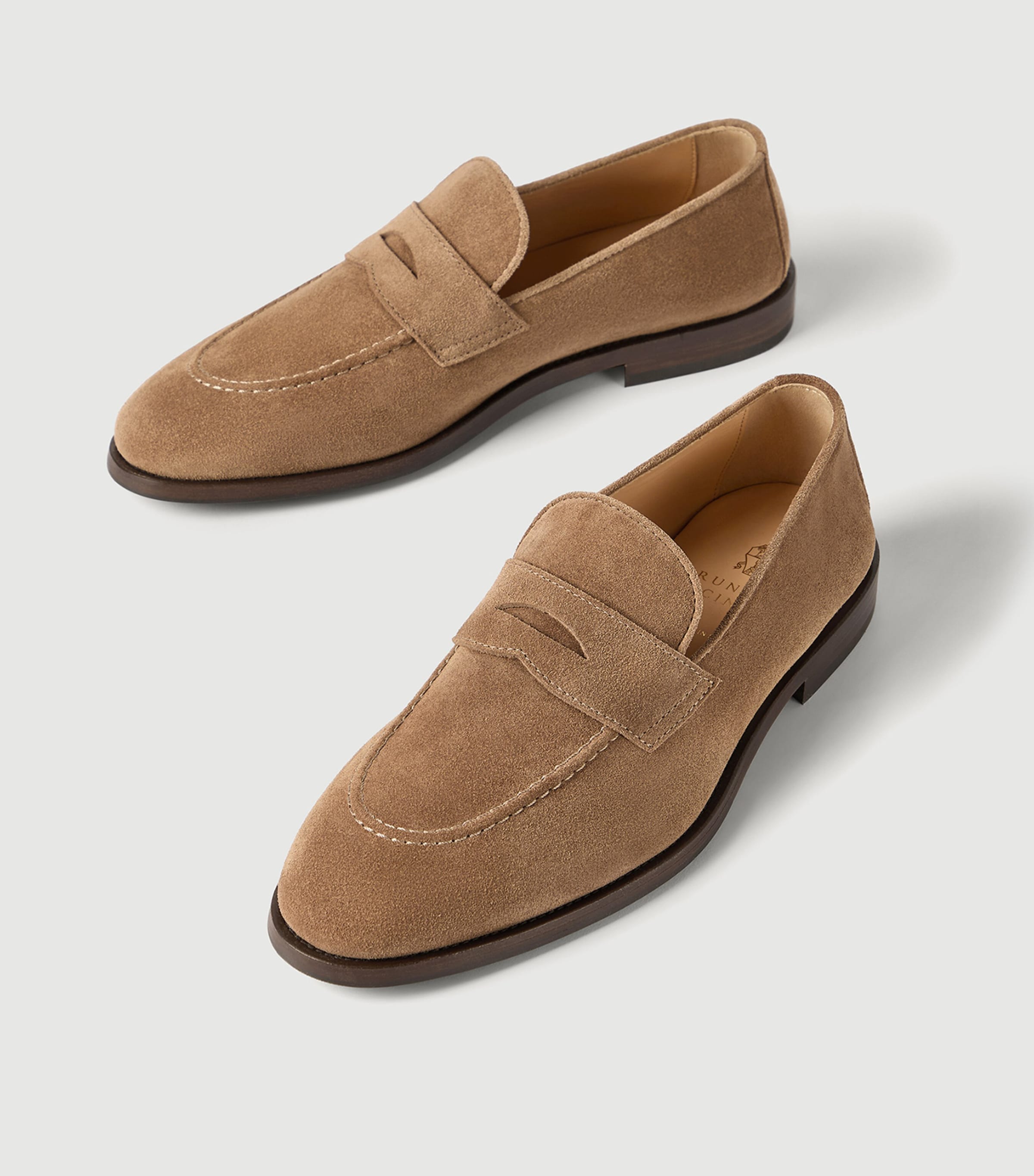 Brunello Cucinelli Suede Penny Loafers Image 6