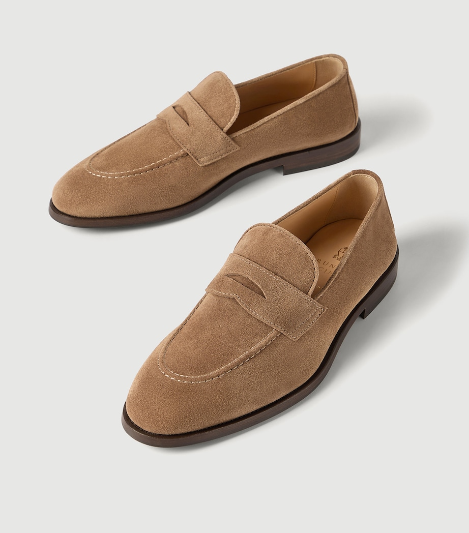 Brunello Cucinelli Suede Penny Loafers Image 6