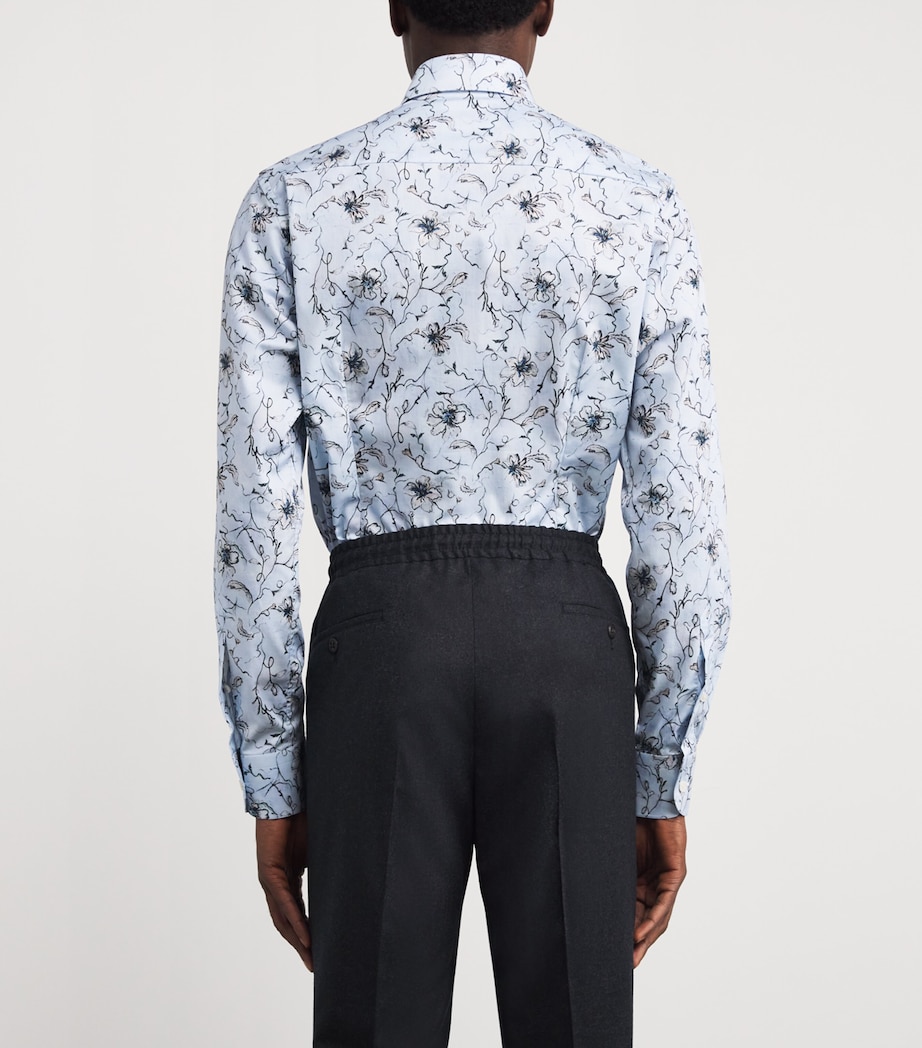 Signature Twill Floral Contemporary-Fit Shirt LIGHT BLUE Image 4