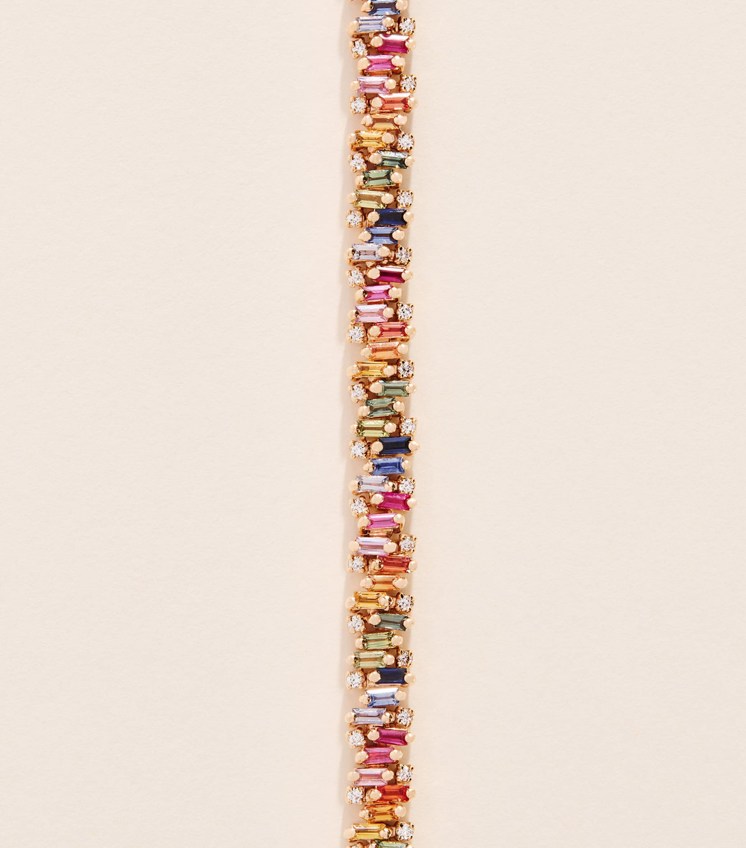 Suzanne Kalan Yellow Gold and Rainbow Sapphire Shimmer Tennis Bracelet Rg/rs Image 4