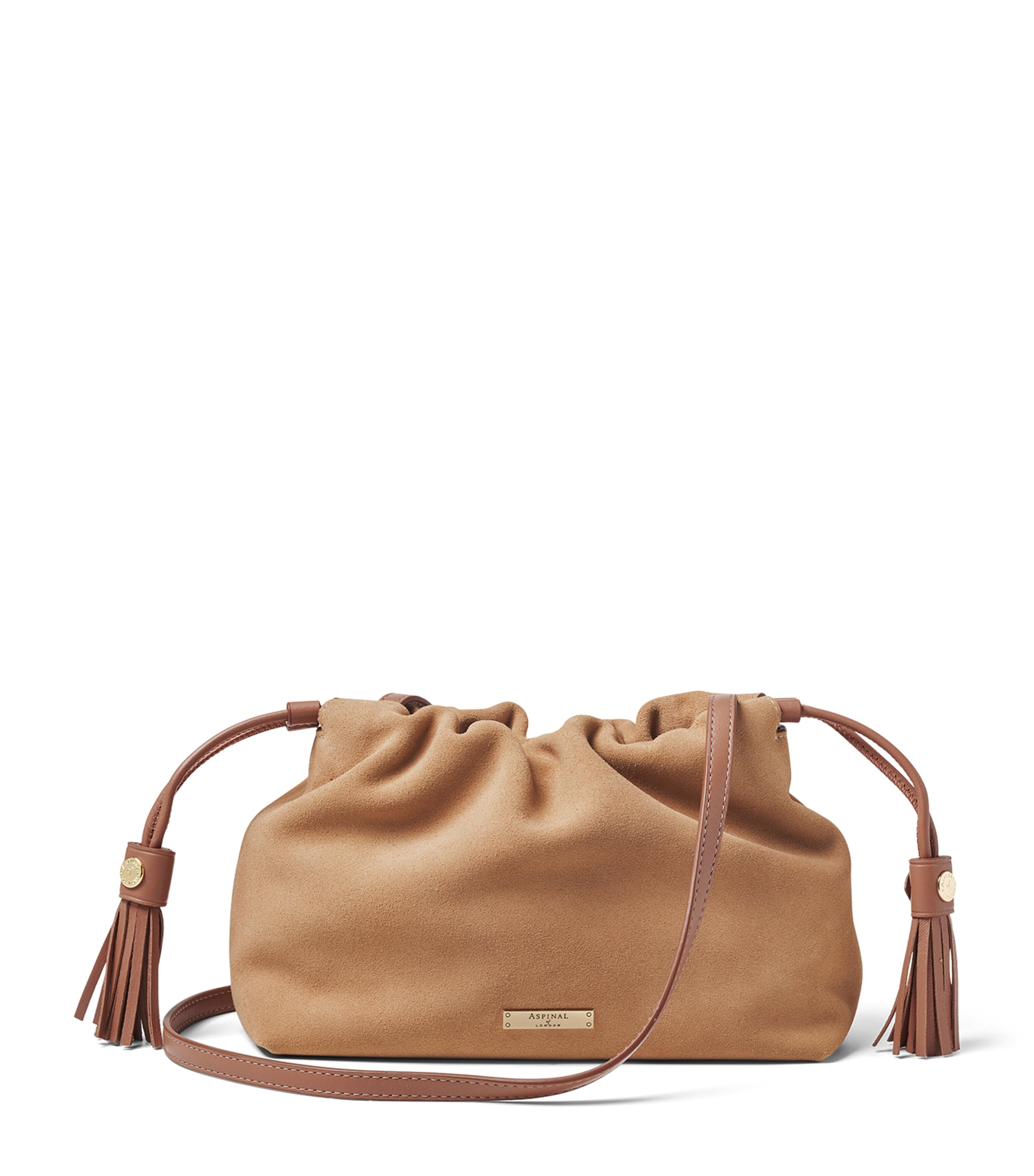 Aspinal Of London Large Leather Soho East West Cross-Body Pouch Naturaltan Image 1