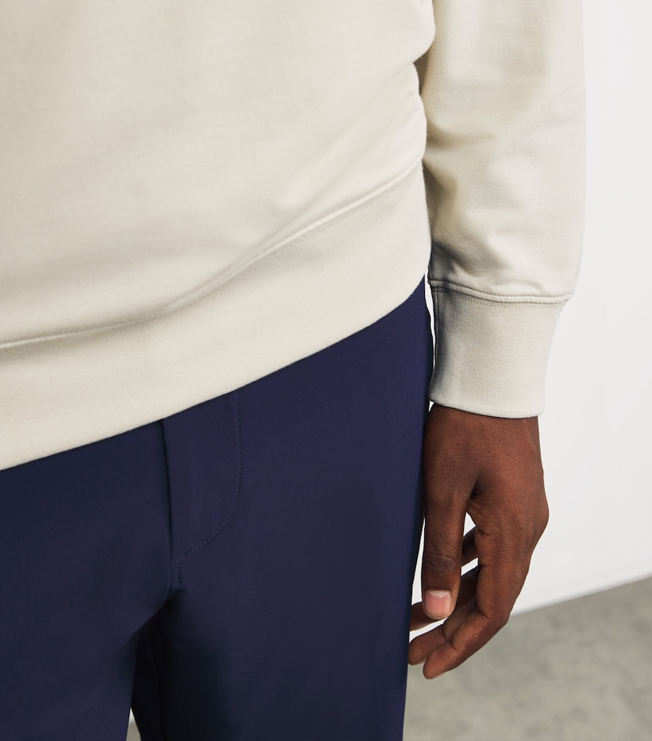 Cotton-Blend Polo Pony Quarter-Zip Sweater BASIC SAND Image 6