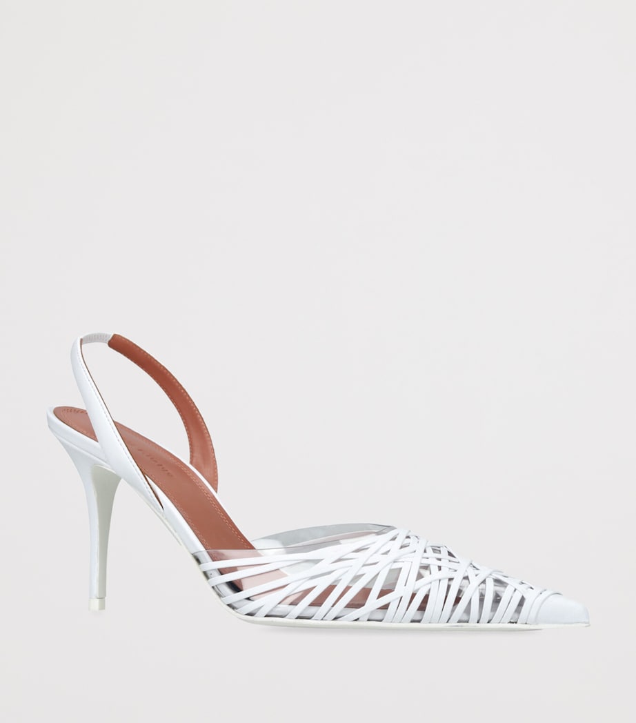 Leather Lori Slingback Pumps 90 WHITE Image 3