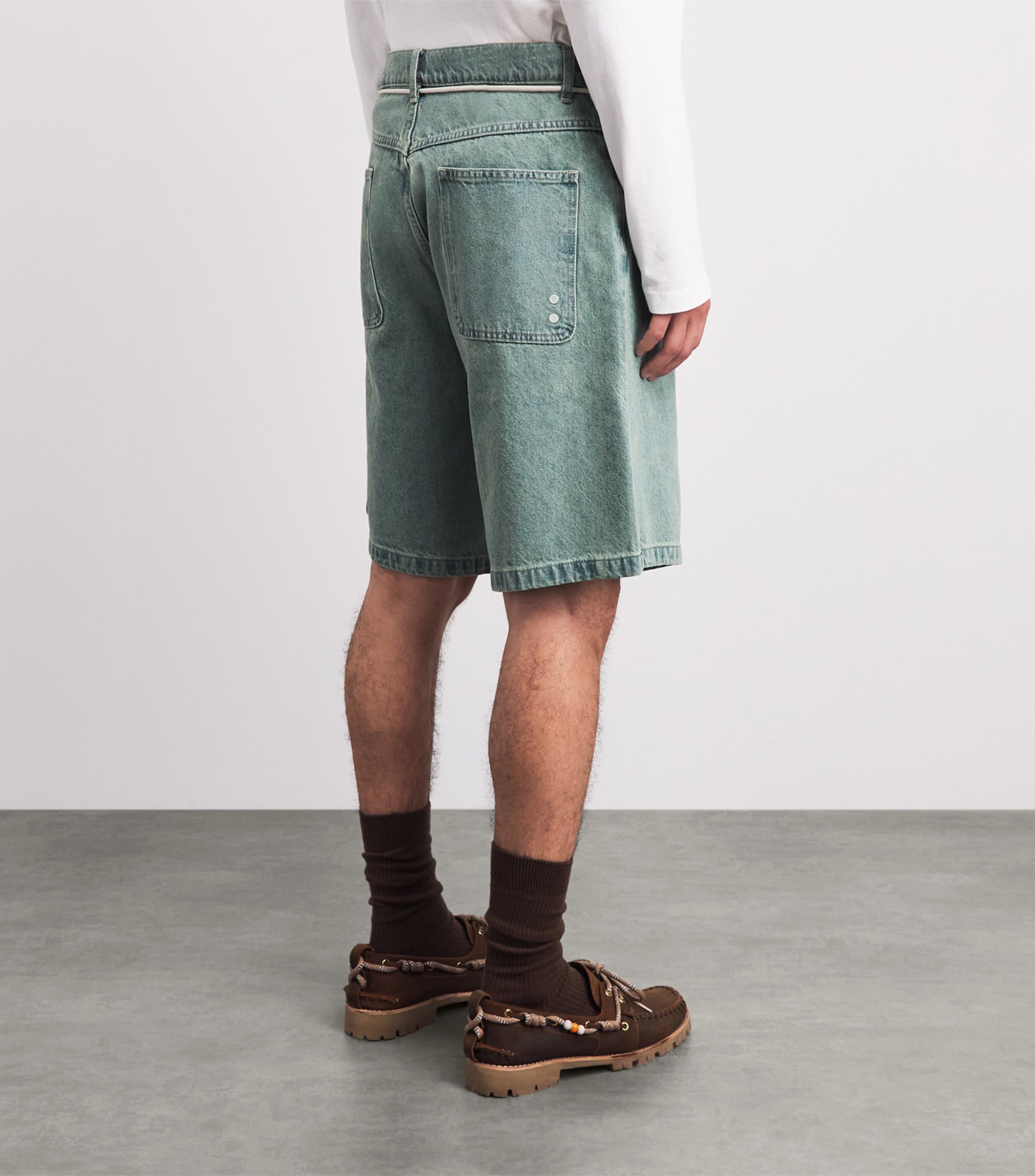about:blank Mens Felled Denim Shorts Murky Wash Image 5