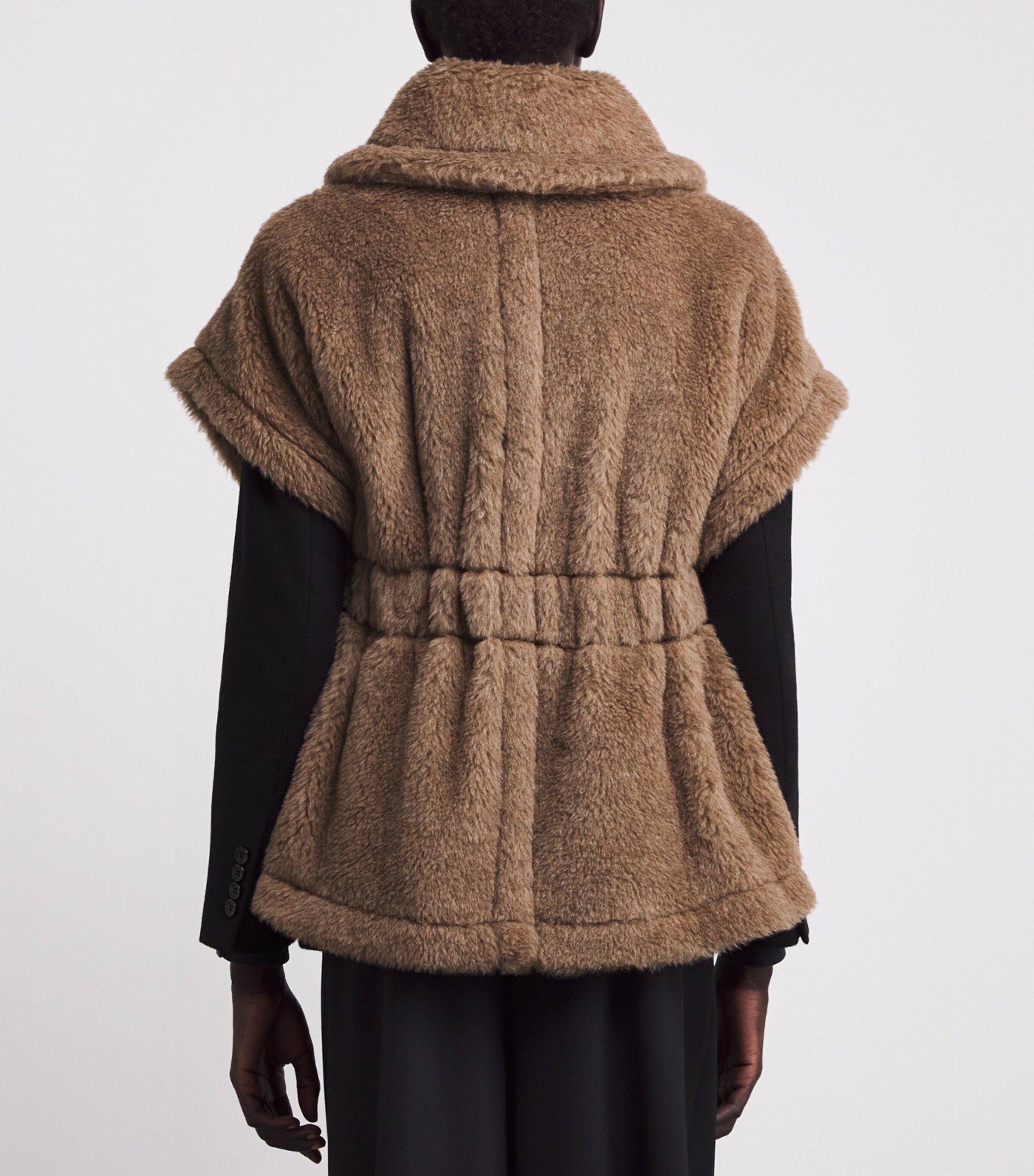 Alpaca-Cashmere-Silk Teddy Cape BRONZE Image 4