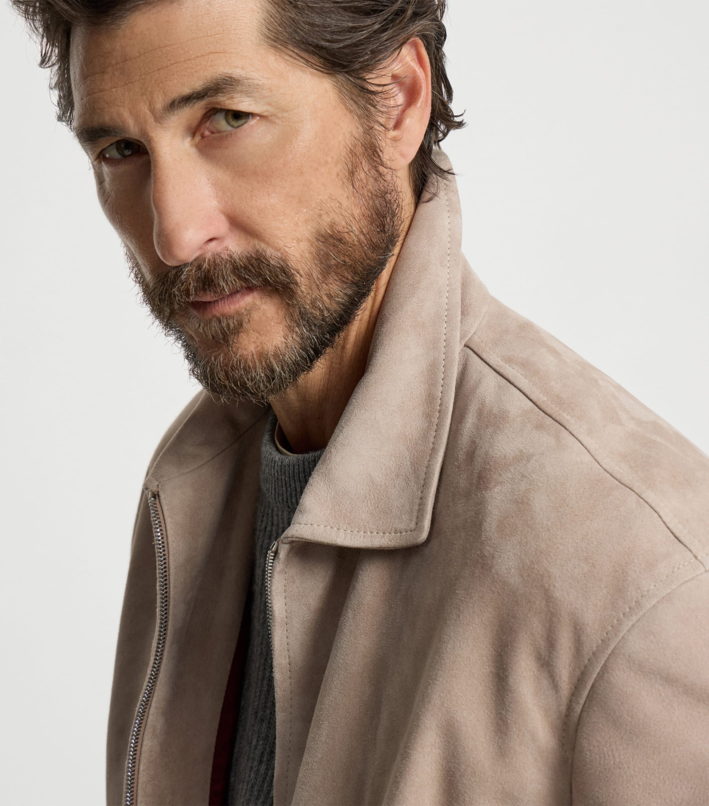 Suede Two-Way Zip Jacket CZT85 Image 6