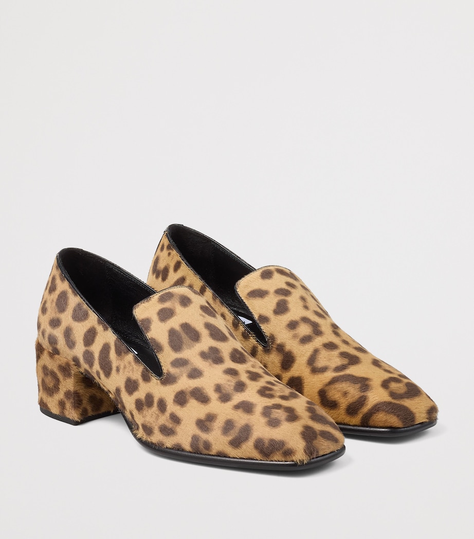 Eliot 45 Leopard Print Leather Heeled Loafers NATURAL Image 2