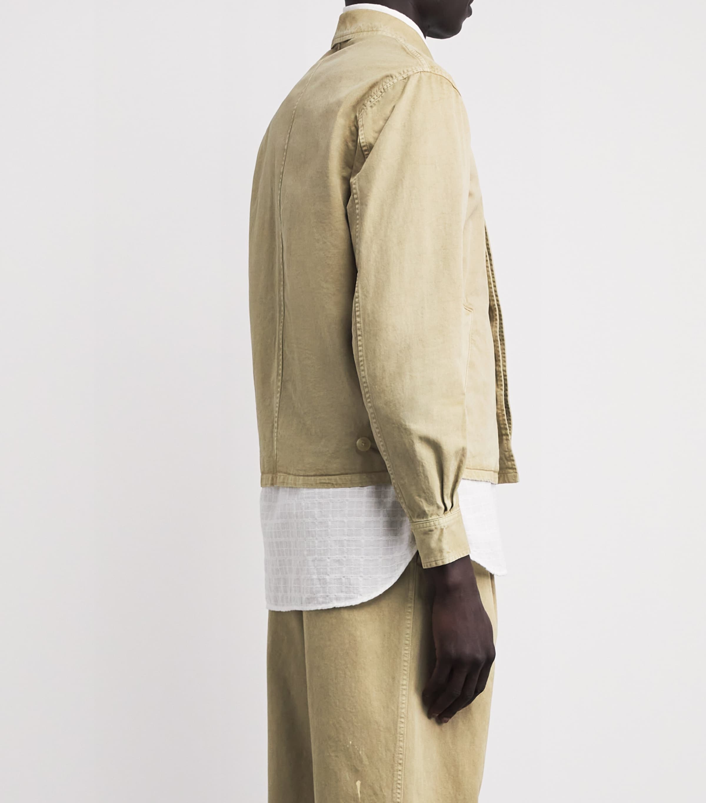 Auralee Mens Cotton Garment-Dyed Jacket Beige Image 5