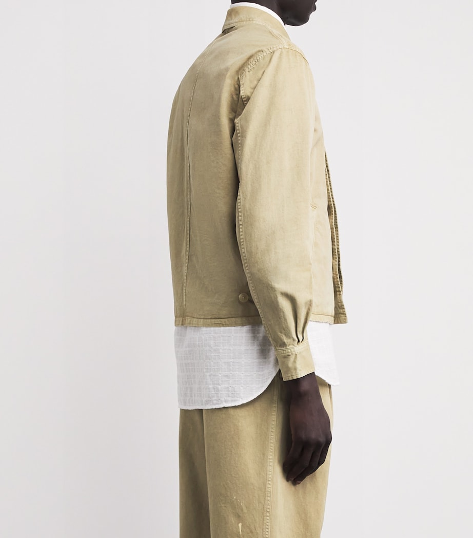 Auralee Mens Cotton Garment-Dyed Jacket Beige Image 5