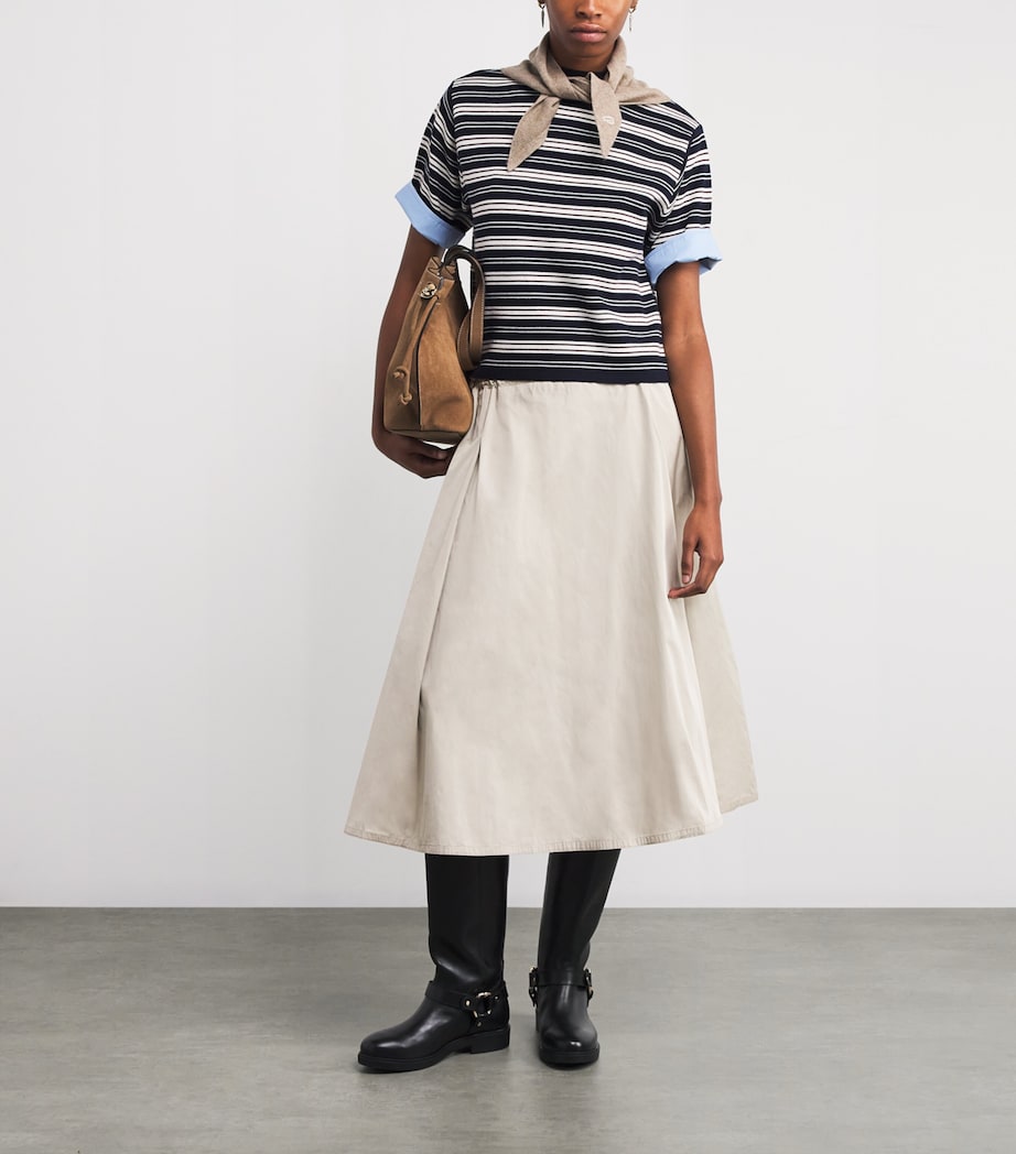 Leather Knee-High Biker Boots BLACK Image 2