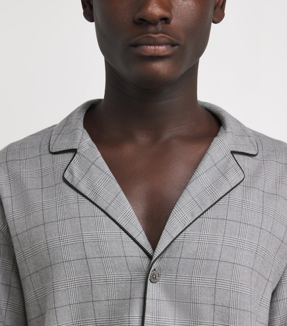 Cotton-Wool Flannel Pyjamas 075 DARK GREY CHECK Image 4