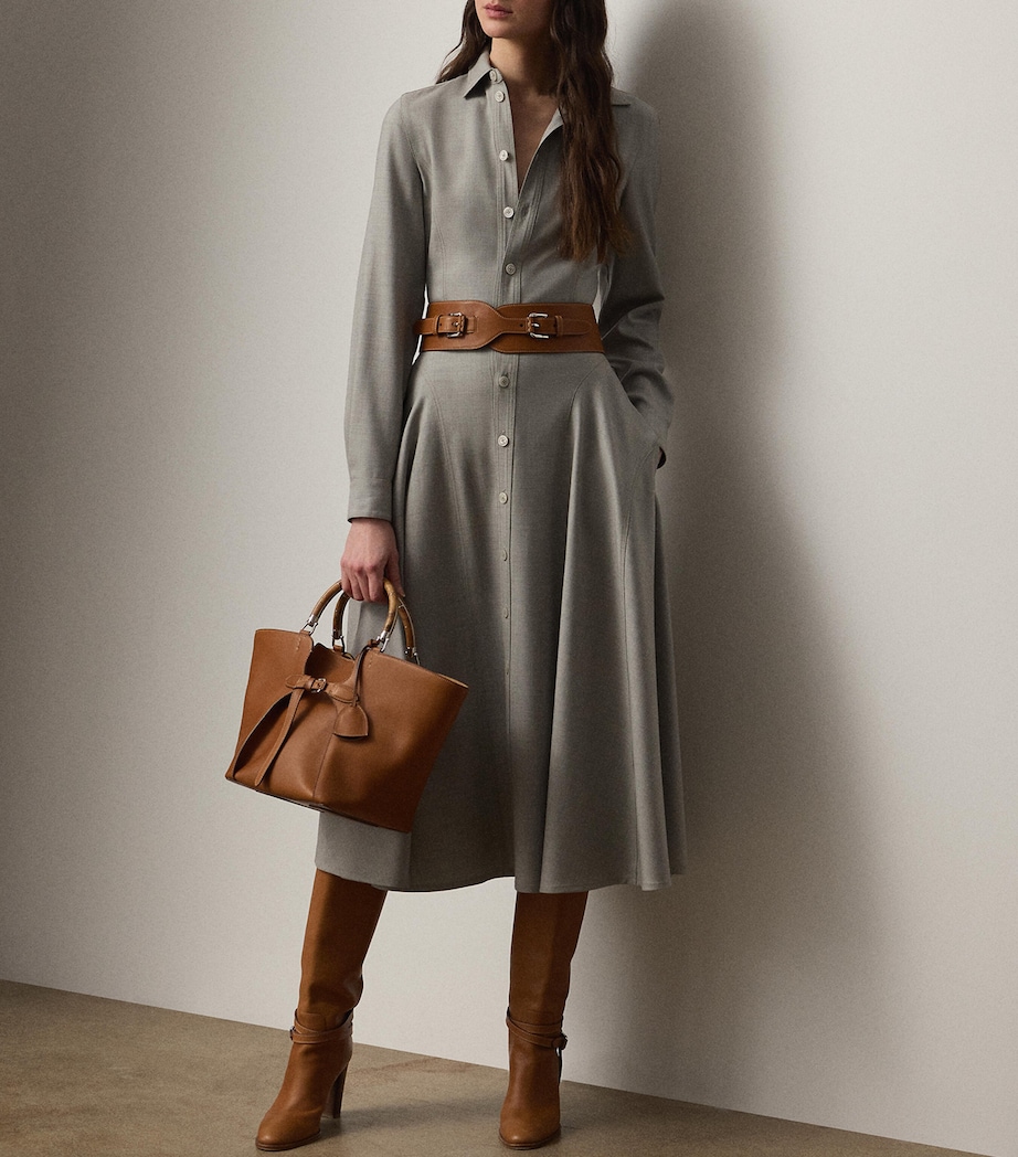 Wool Belted Safford Midi Dress PEARL GREY MELANGE Image 5