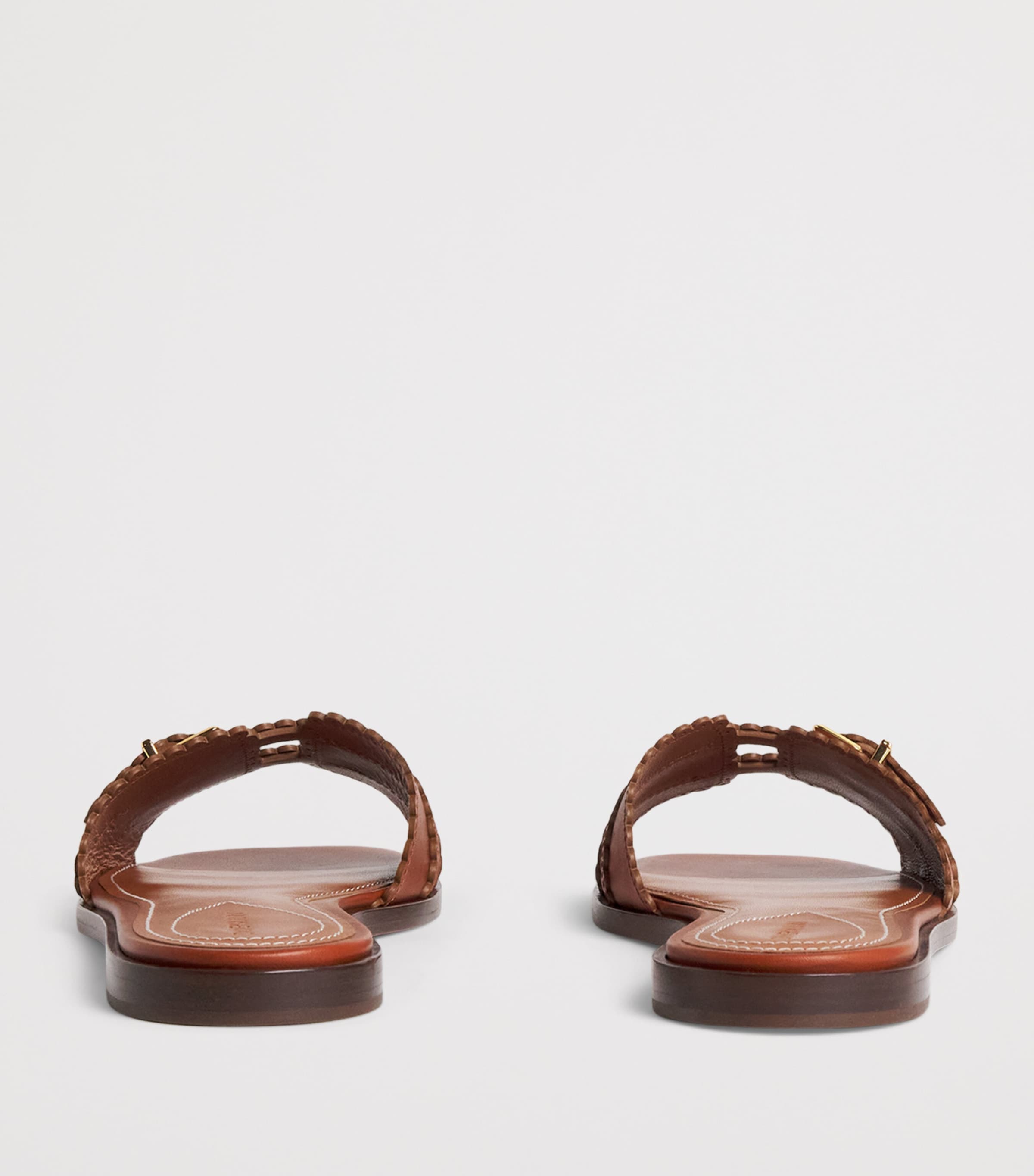 Leather Goldie Slides PECANPECN Image 4