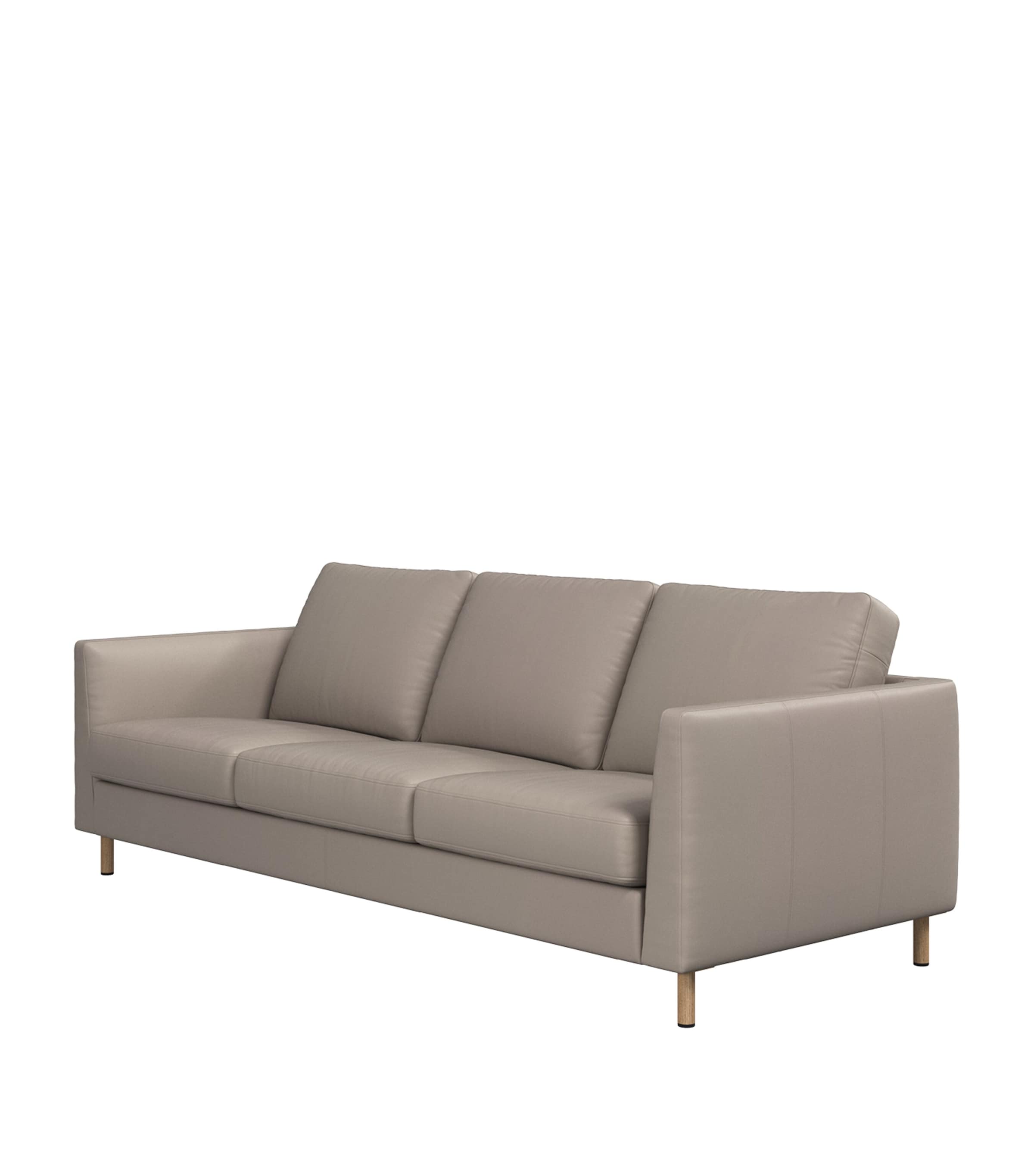 BoConcept Nordic Grained Leather Indivi 3-Seater Sofa Light Grey Image 3
