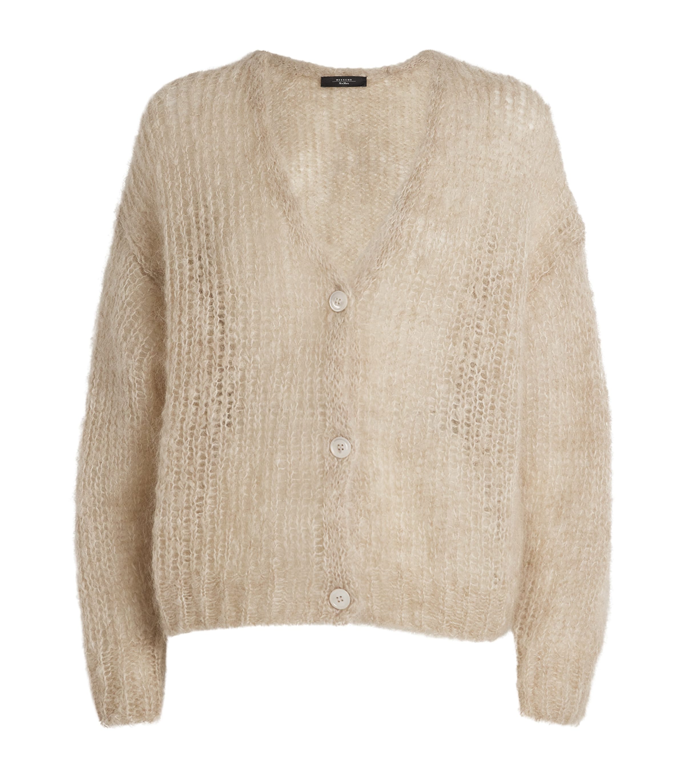 Weekend Max Mara Womens Mohair-Blend Brushed Cardigan Sand Image 1