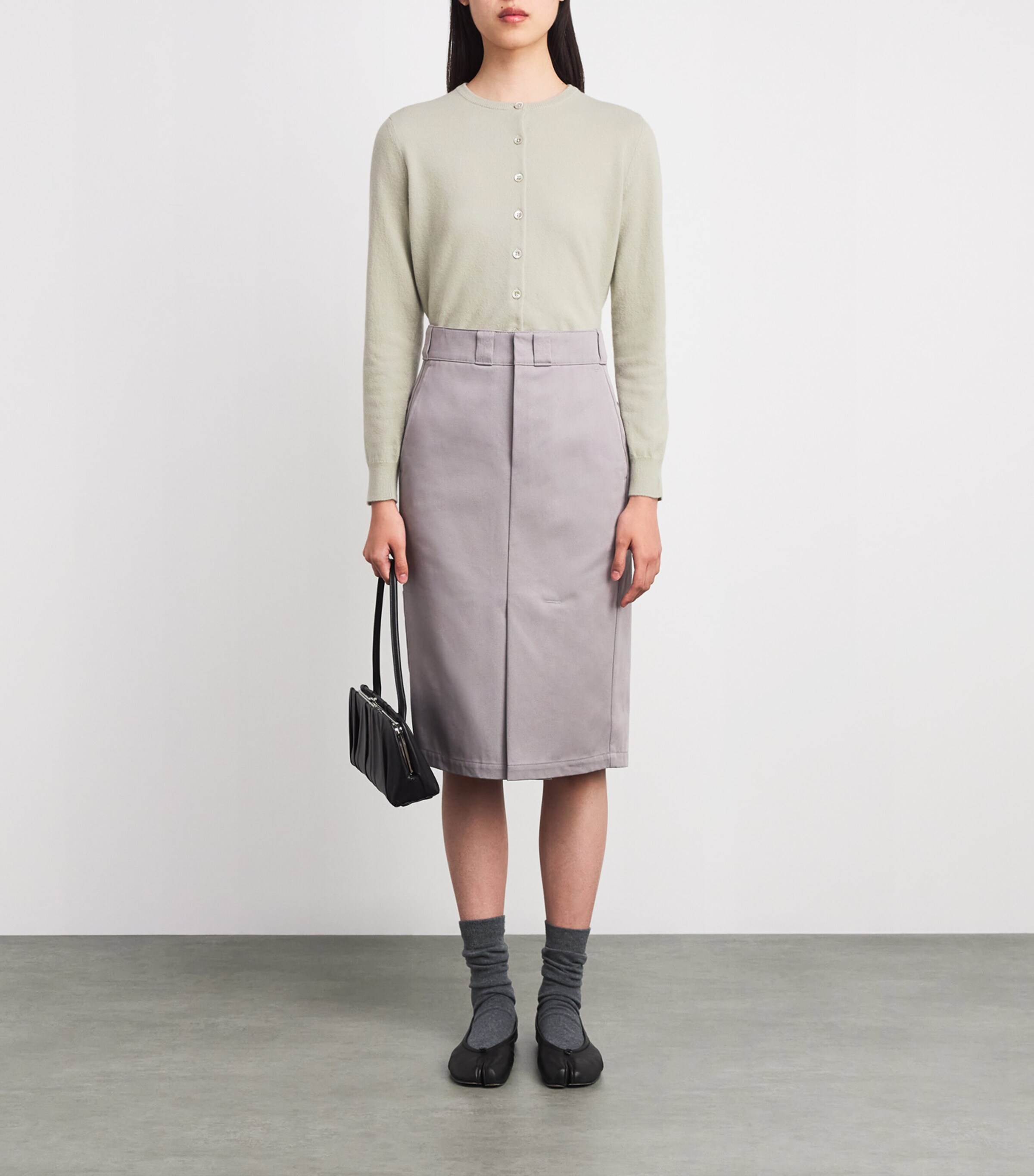 Maison Margiela Womens Virgin Wool Cardigan Pale Green Image 2