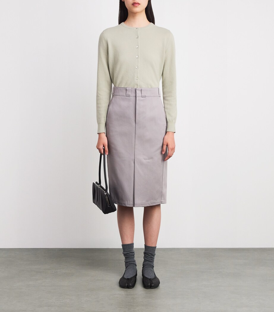 Maison Margiela Womens Virgin Wool Cardigan Pale Green Image 2