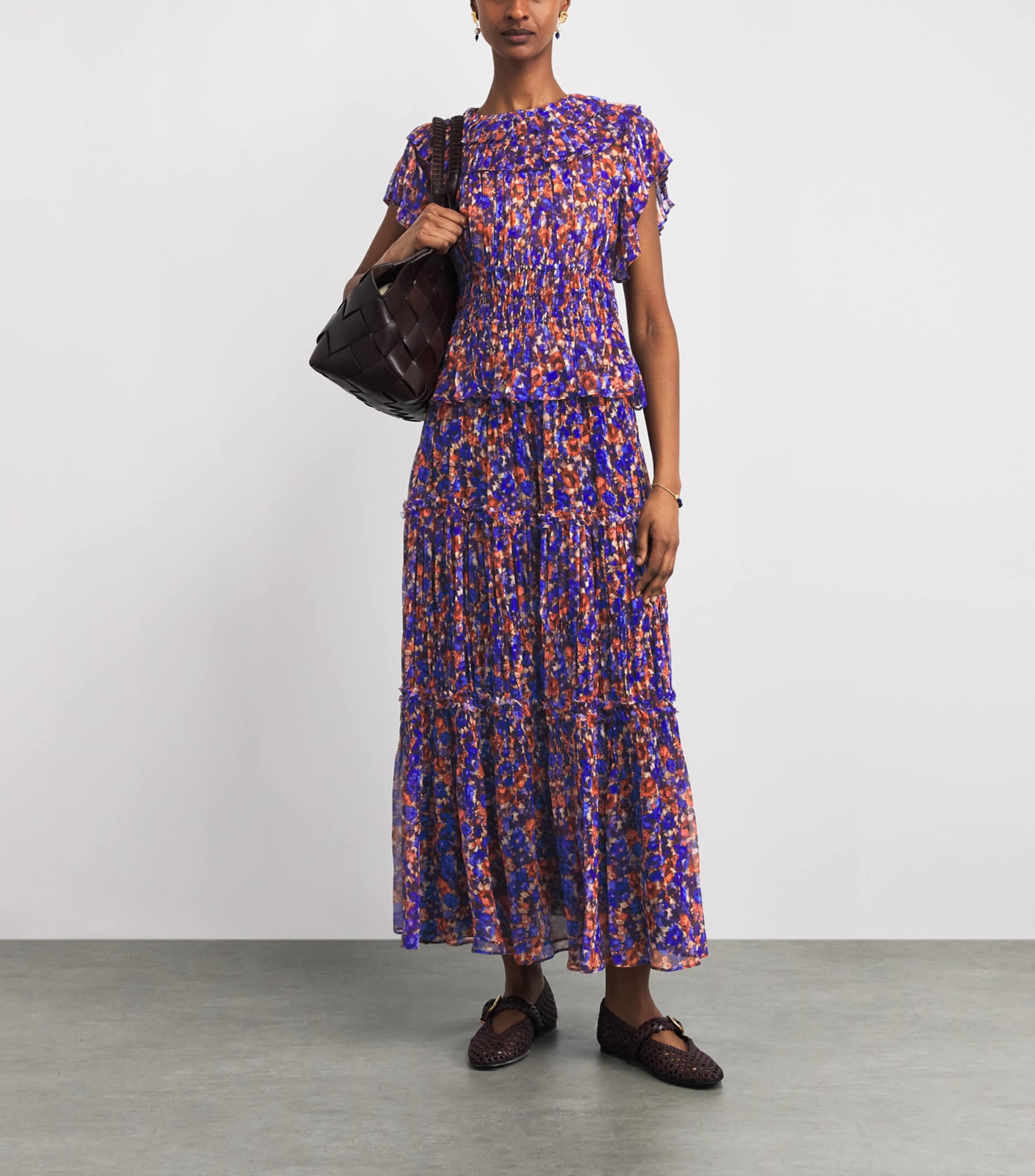 Ulla Johnson Womens Silk Athene Ruffle Blouse Violet Image 2