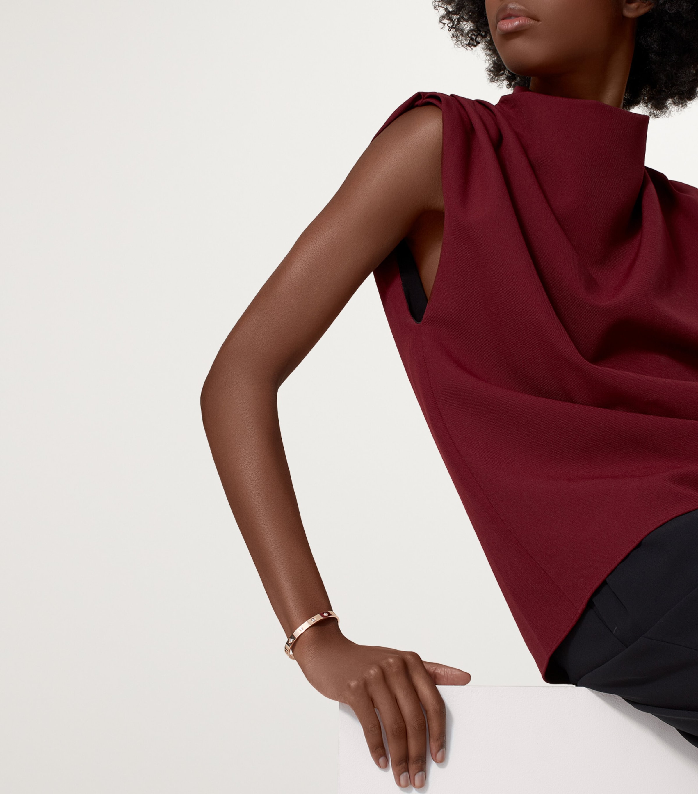 Rose Gold and Diamond LOVE Bangle ROSE GOLD Image 11