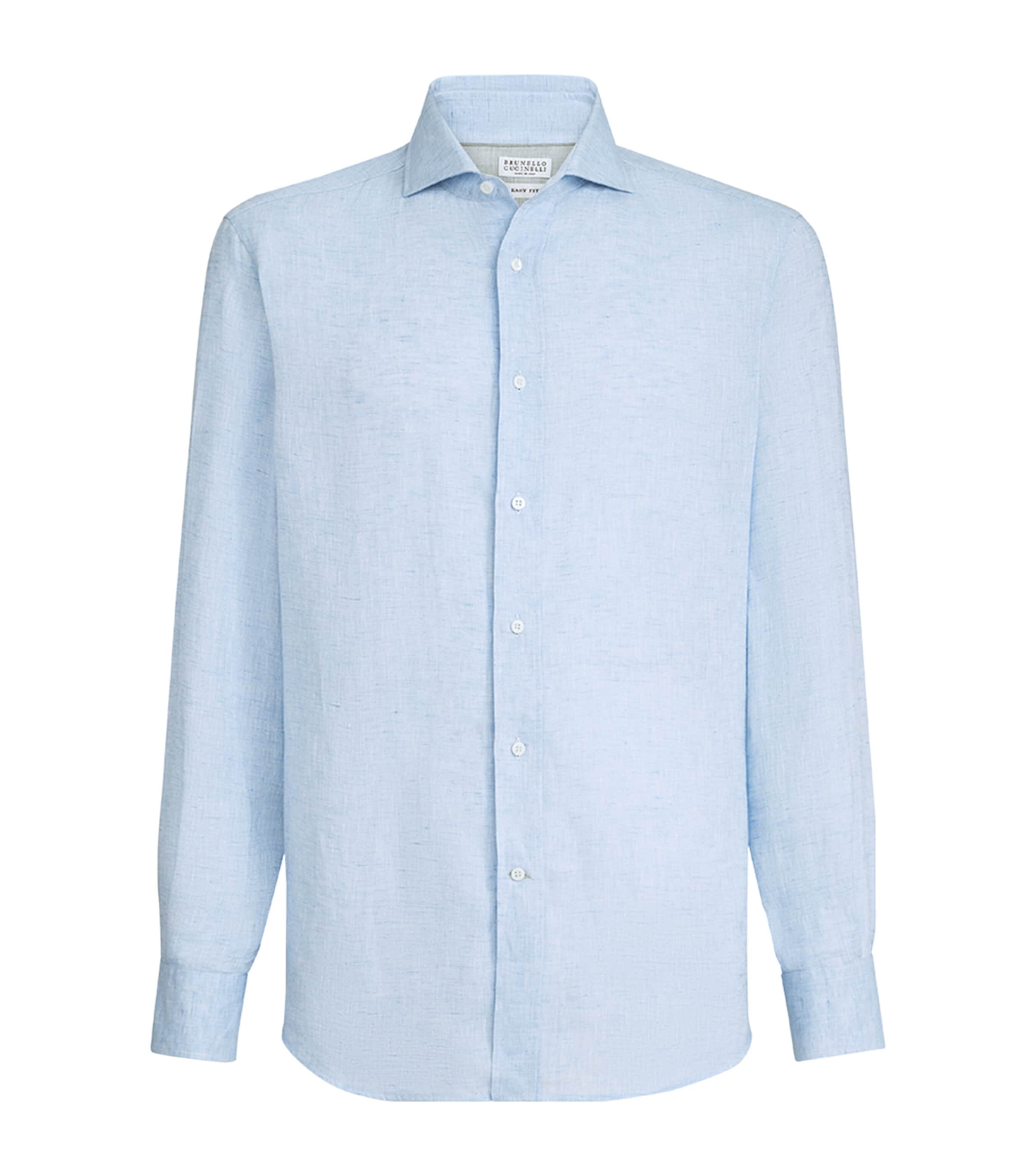 Brunello Cucinelli Mens Linen Easy-Fit Shirt Image 1