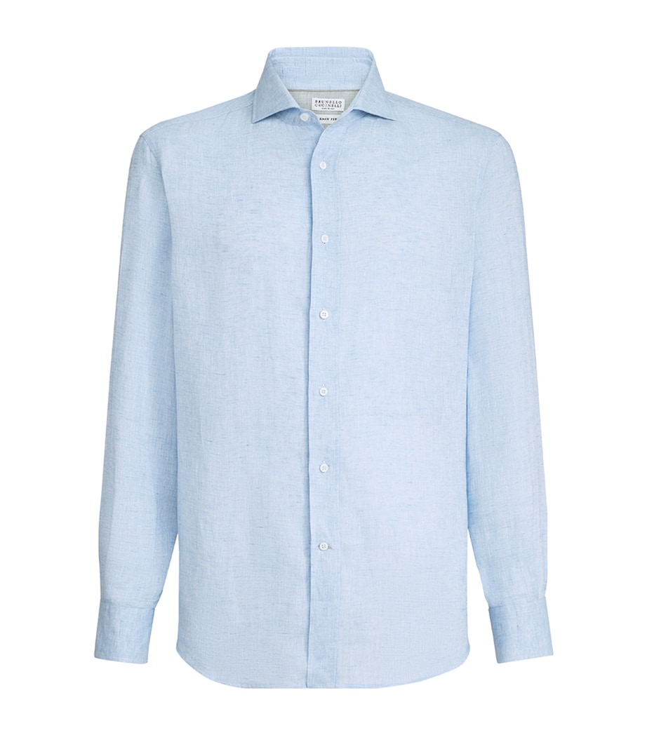 Brunello Cucinelli Mens Linen Easy-Fit Shirt Image 1