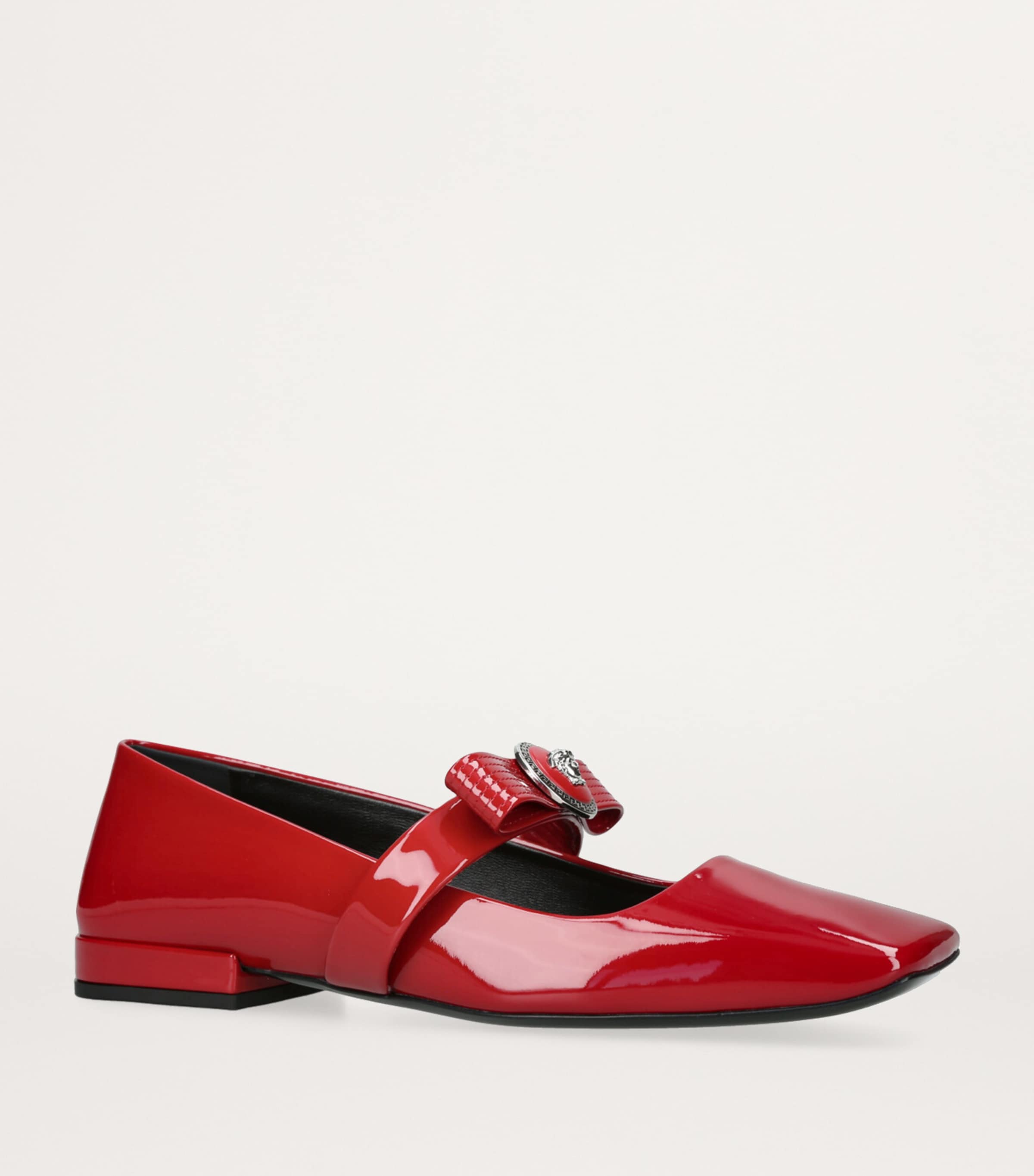 Versace Leather Mary Janes Red Image 3