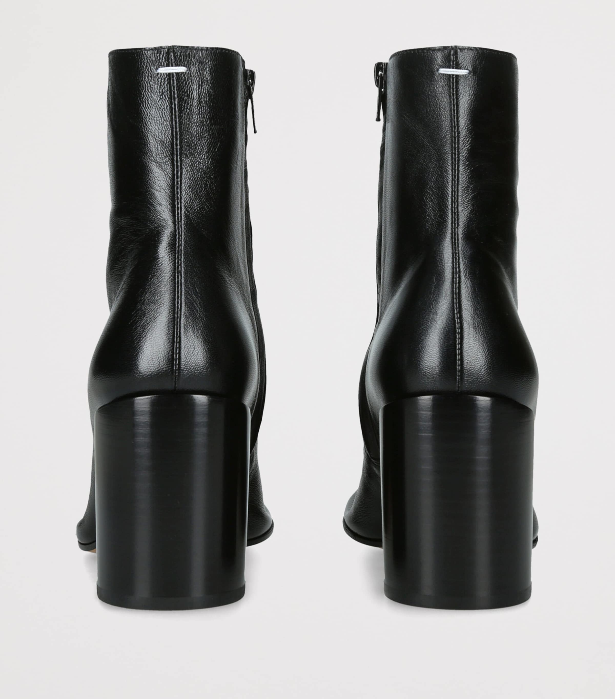 Maison Margiela Leather Piped Ankle Boots 85 Black Image 4