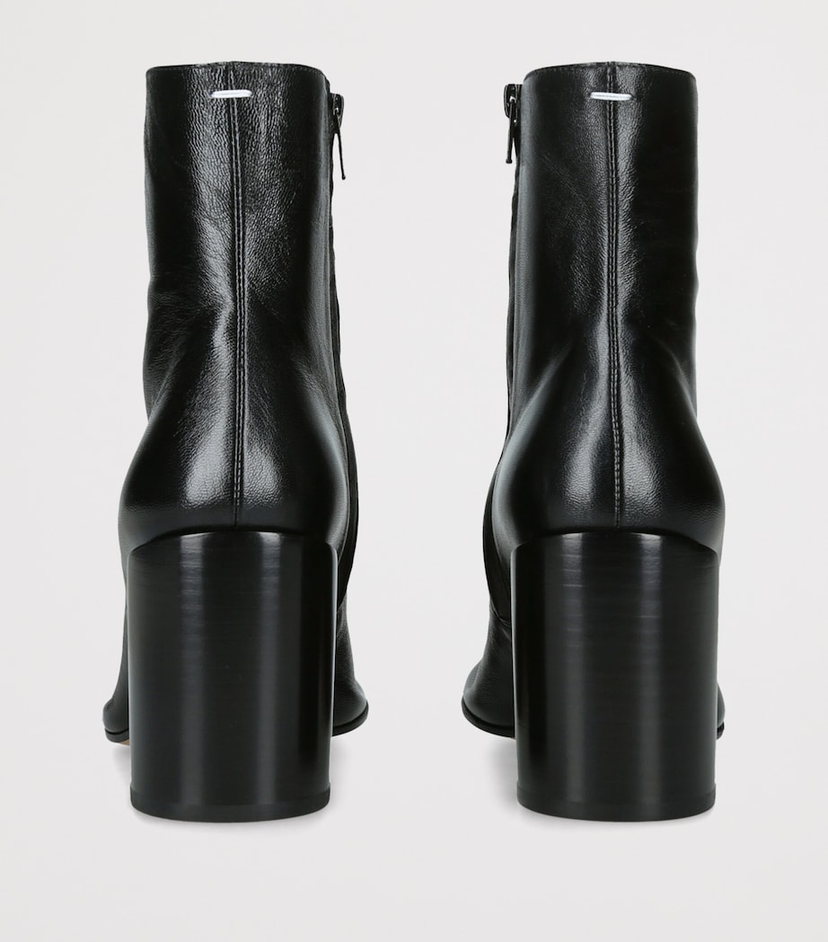 Maison Margiela Leather Piped Ankle Boots 85 Black Image 4