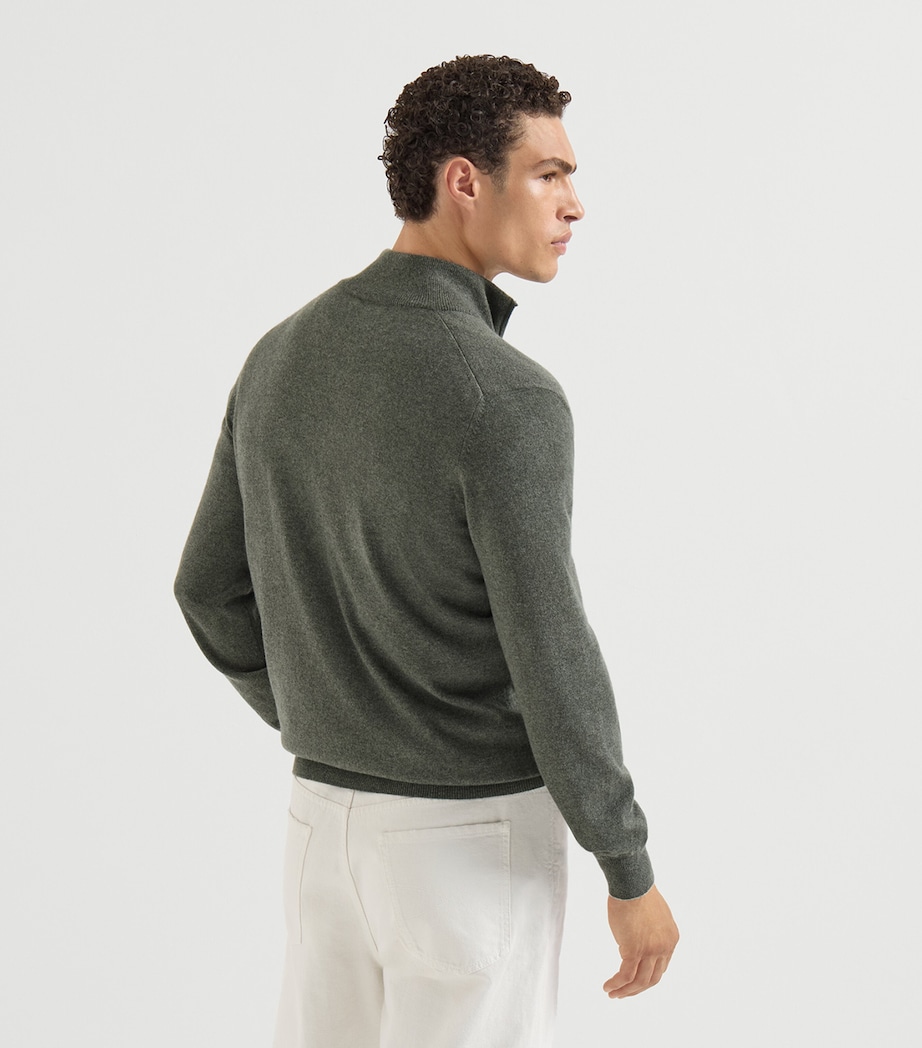Brunello Cucinelli Mens Cashmere Half-Zip Sweater Image 5