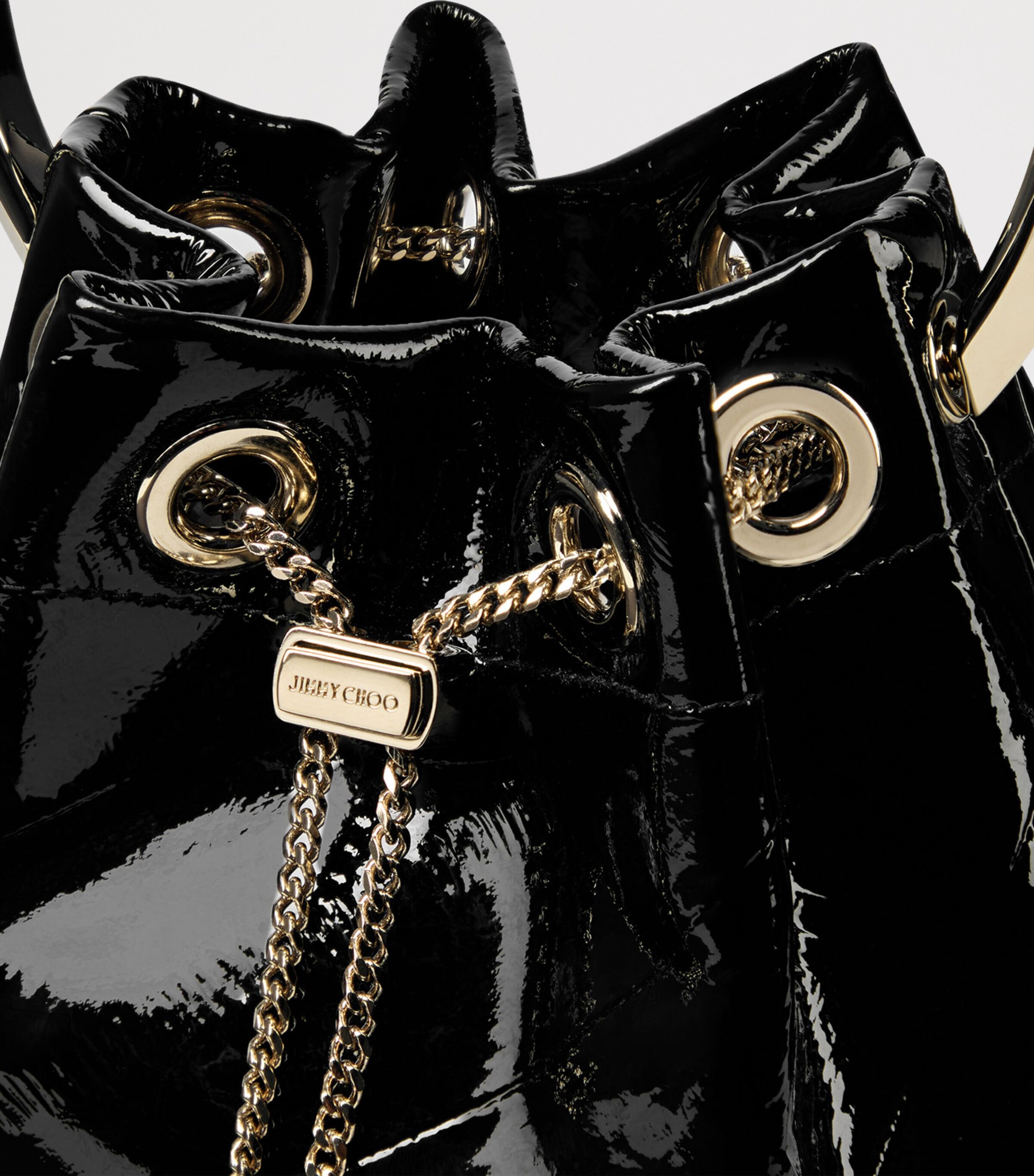 Jimmy Choo Shiny Biker Leather Bon Bon Top-Handle Bag Black/multi/gold Image 5