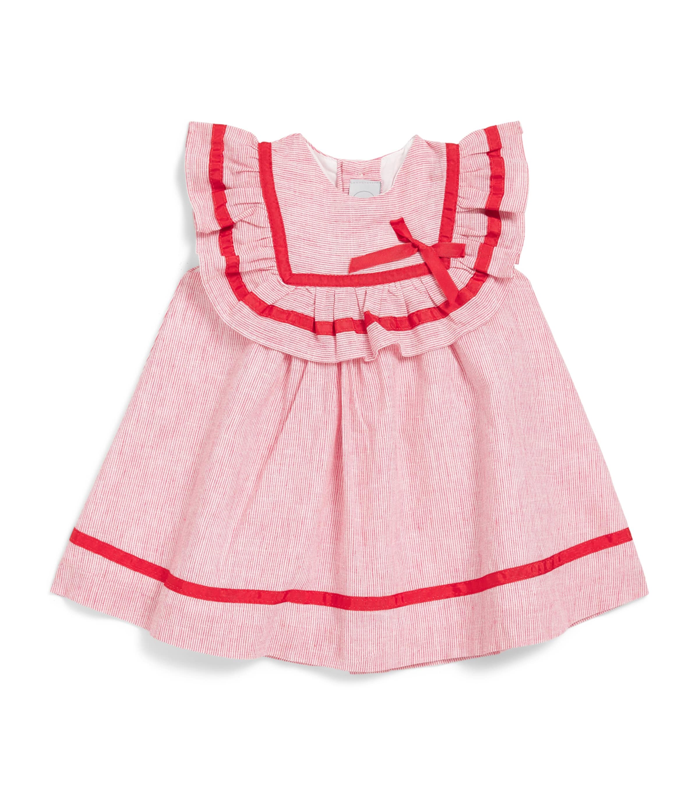 PEPA LONDON Ruffle-Bib Lawrence Dress (12 Months - 4 Years) Red Image 1