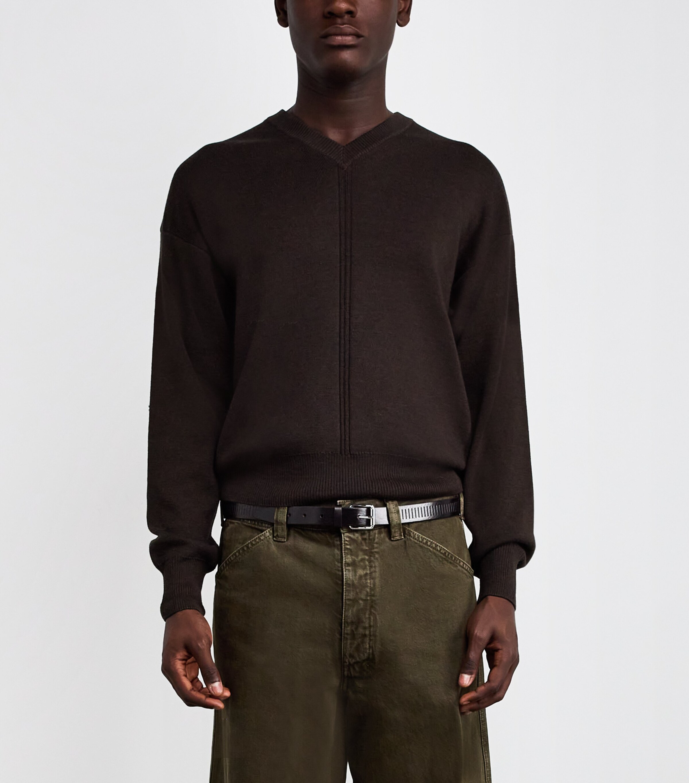 Leather Rail Belt DARK BROWN BR449 Image 3