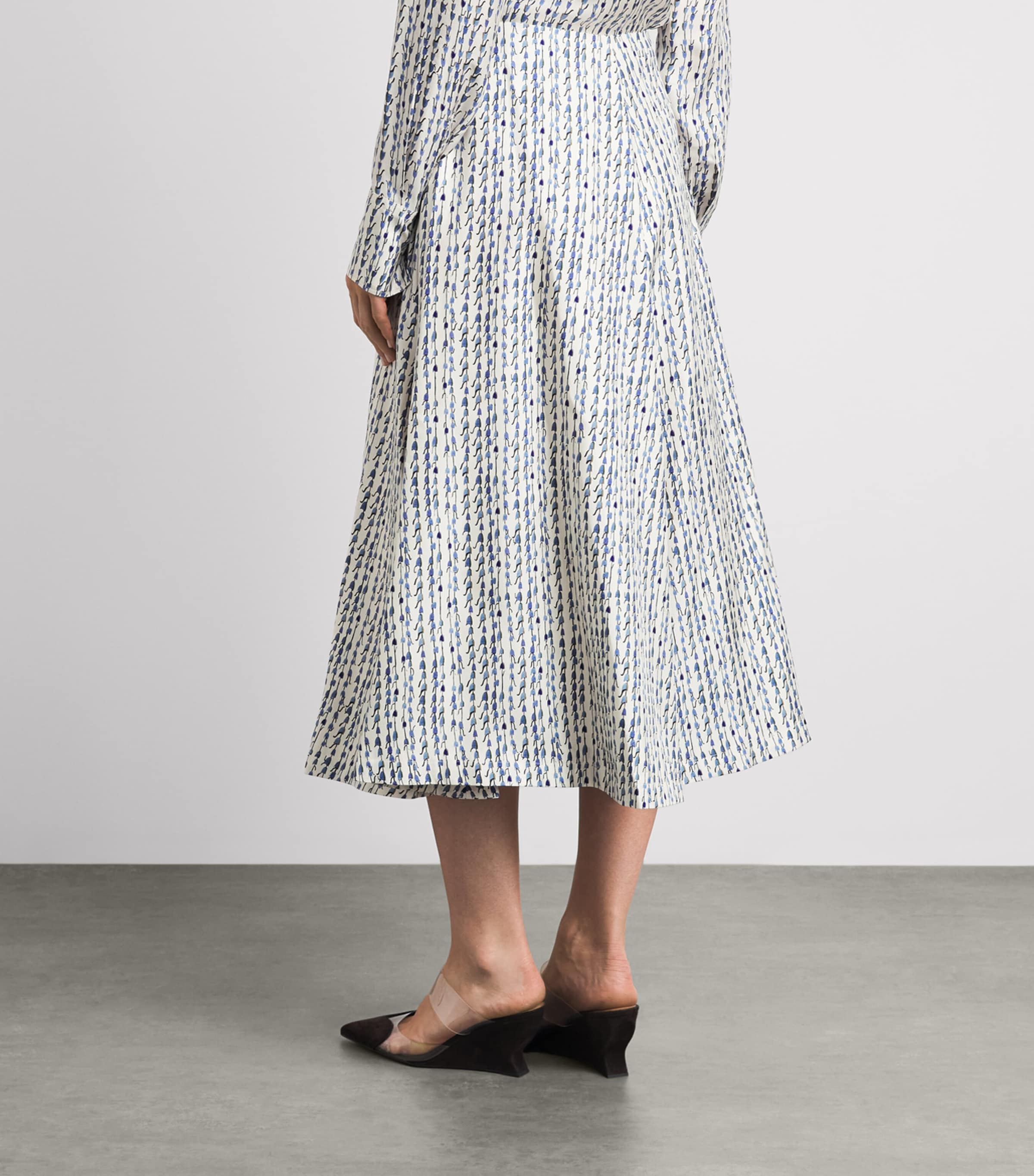 Altuzarra Womens Silk Bluebell Print Varda Midi Skirt Bluebell Image 5