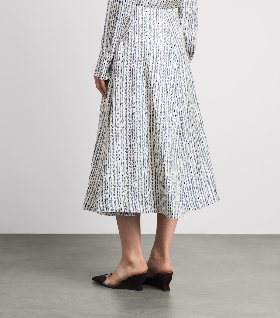 Altuzarra Womens Silk Bluebell Print Varda Midi Skirt Bluebell Image 5