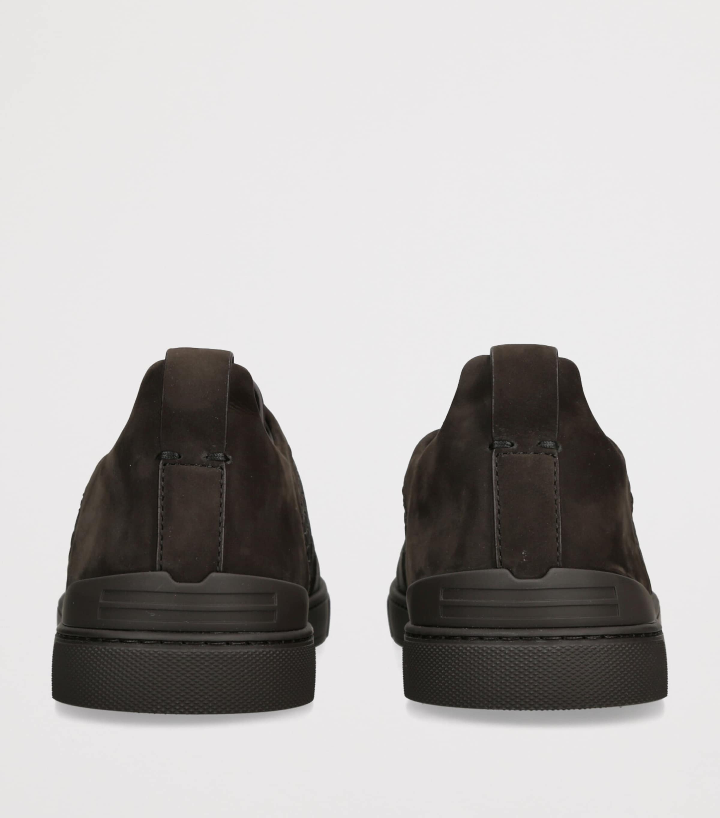 Crocodile Leather Triple Stitch SECONDSKIN Sneakers DARK BROWN Image 2