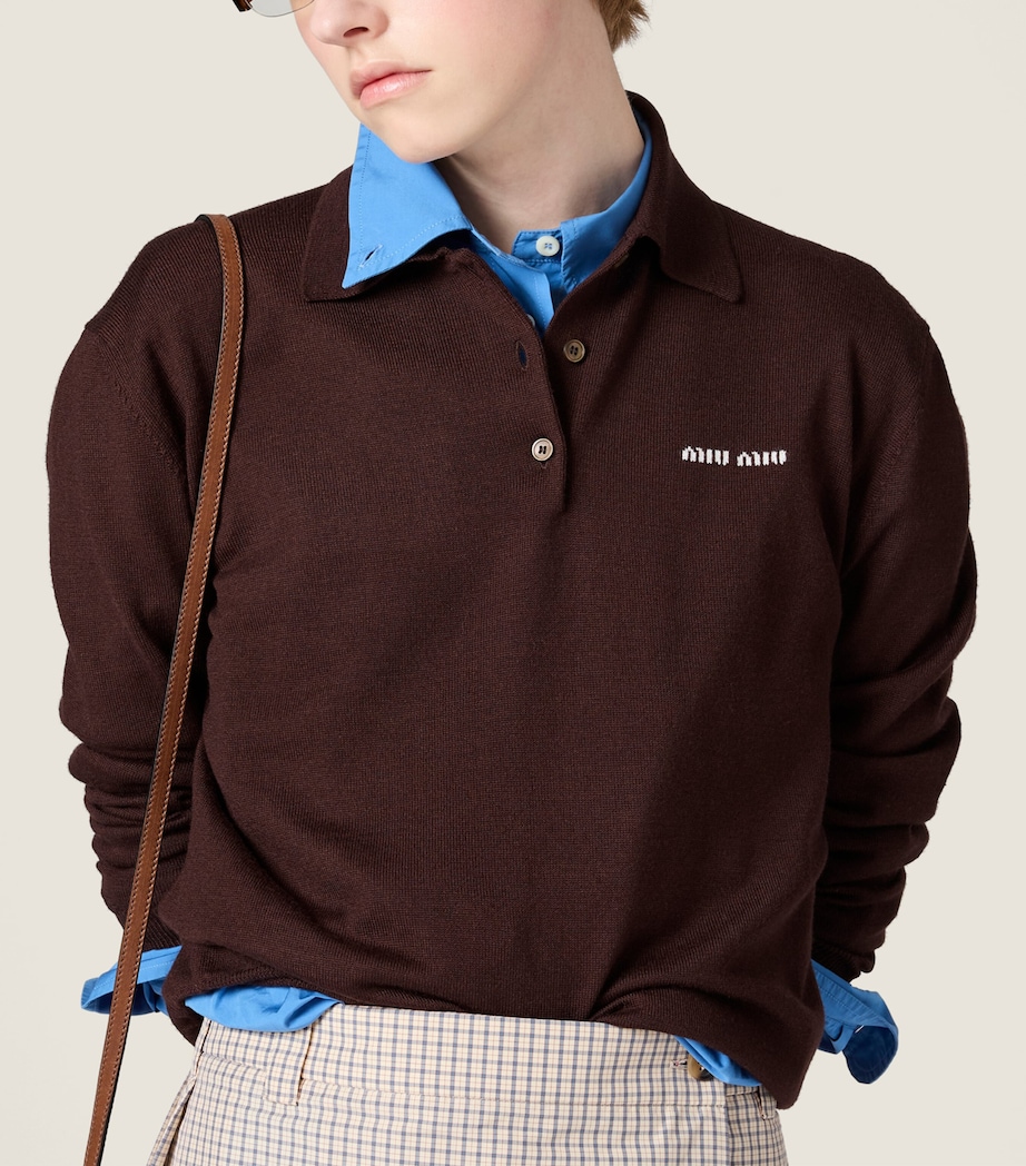 Wool Polo Sweater F0324 Image 4