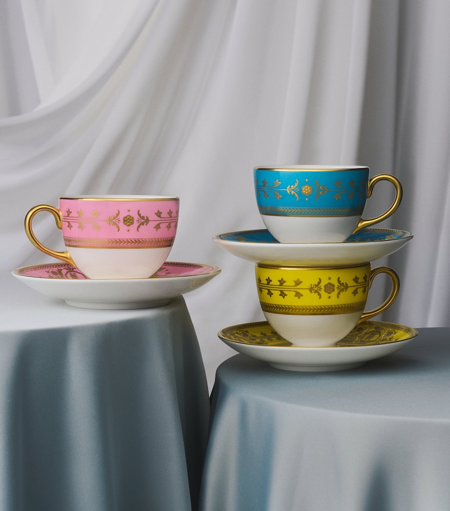 Set of 2 Bone China Bacchus Teacups and Saucers MULTI Image 7
