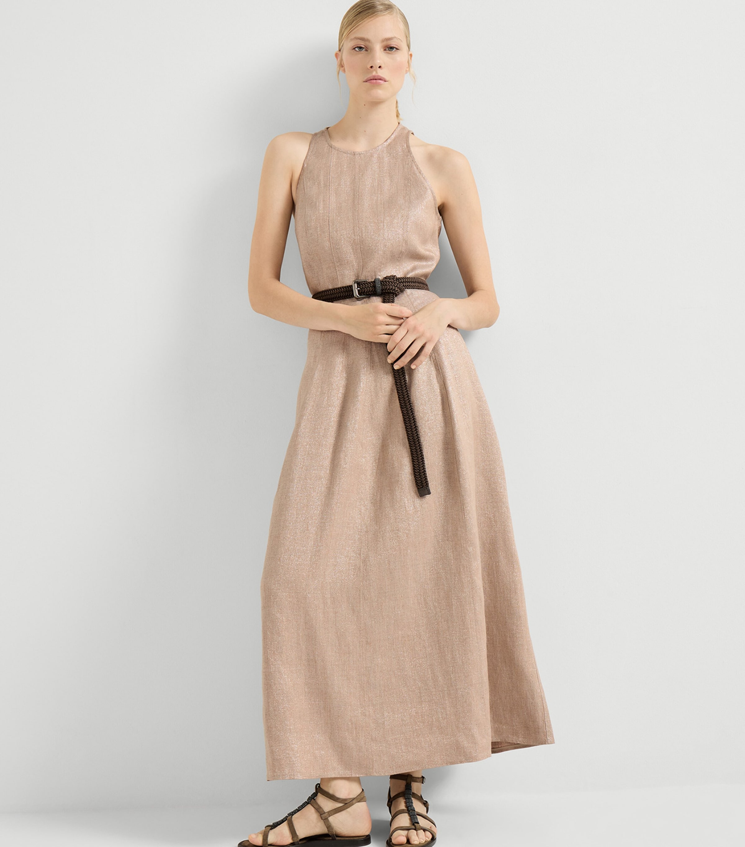 Linen-Blend Maxi Dress C920 Image 4