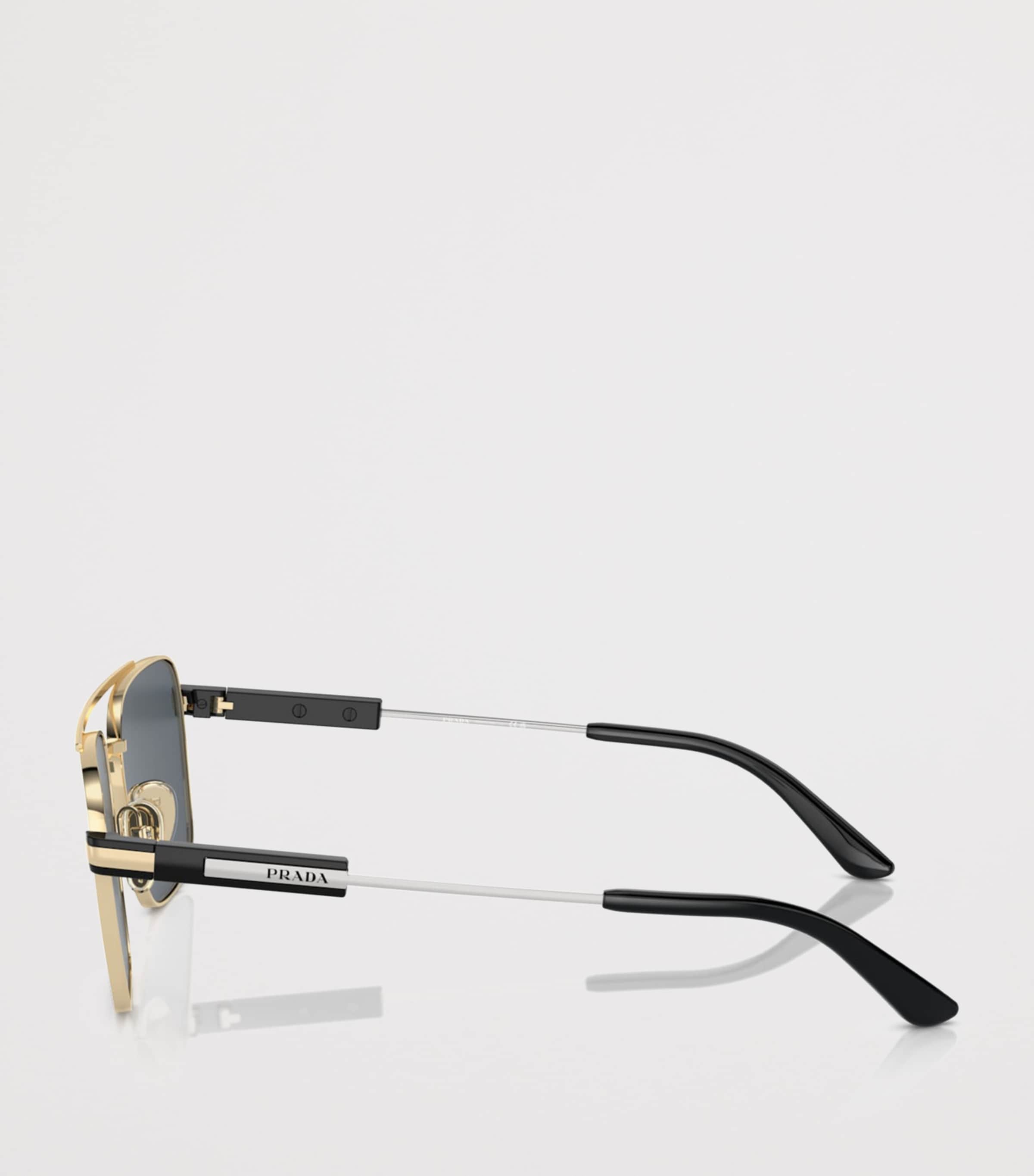 Prada Metal Pillow Sunglasses Gold Image 3