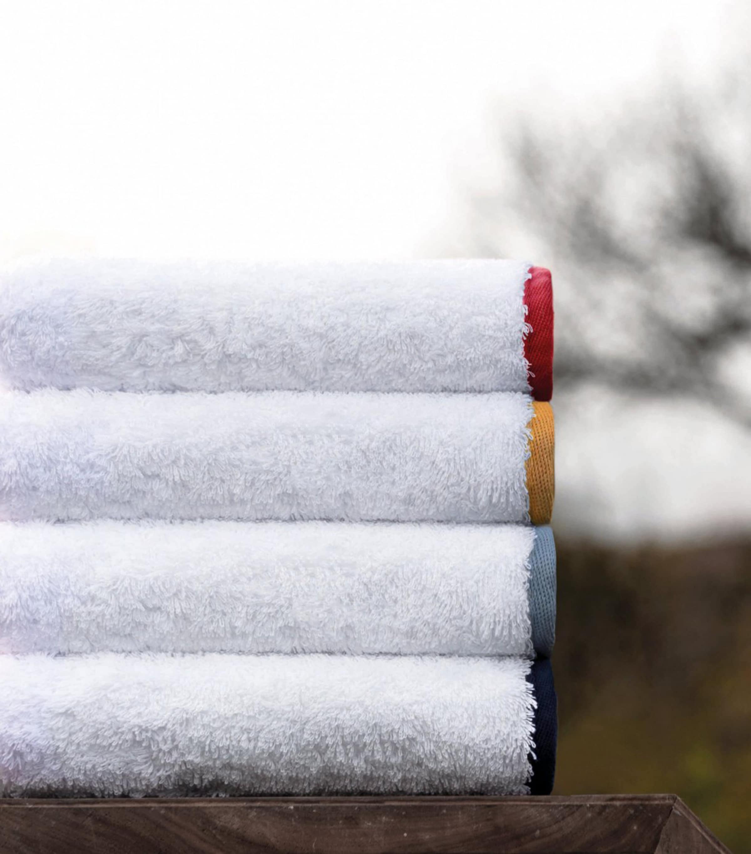 Egyptian Cotton Portobello Hand Towel (50cm x 100cm) WHITE/PEARL Image 4