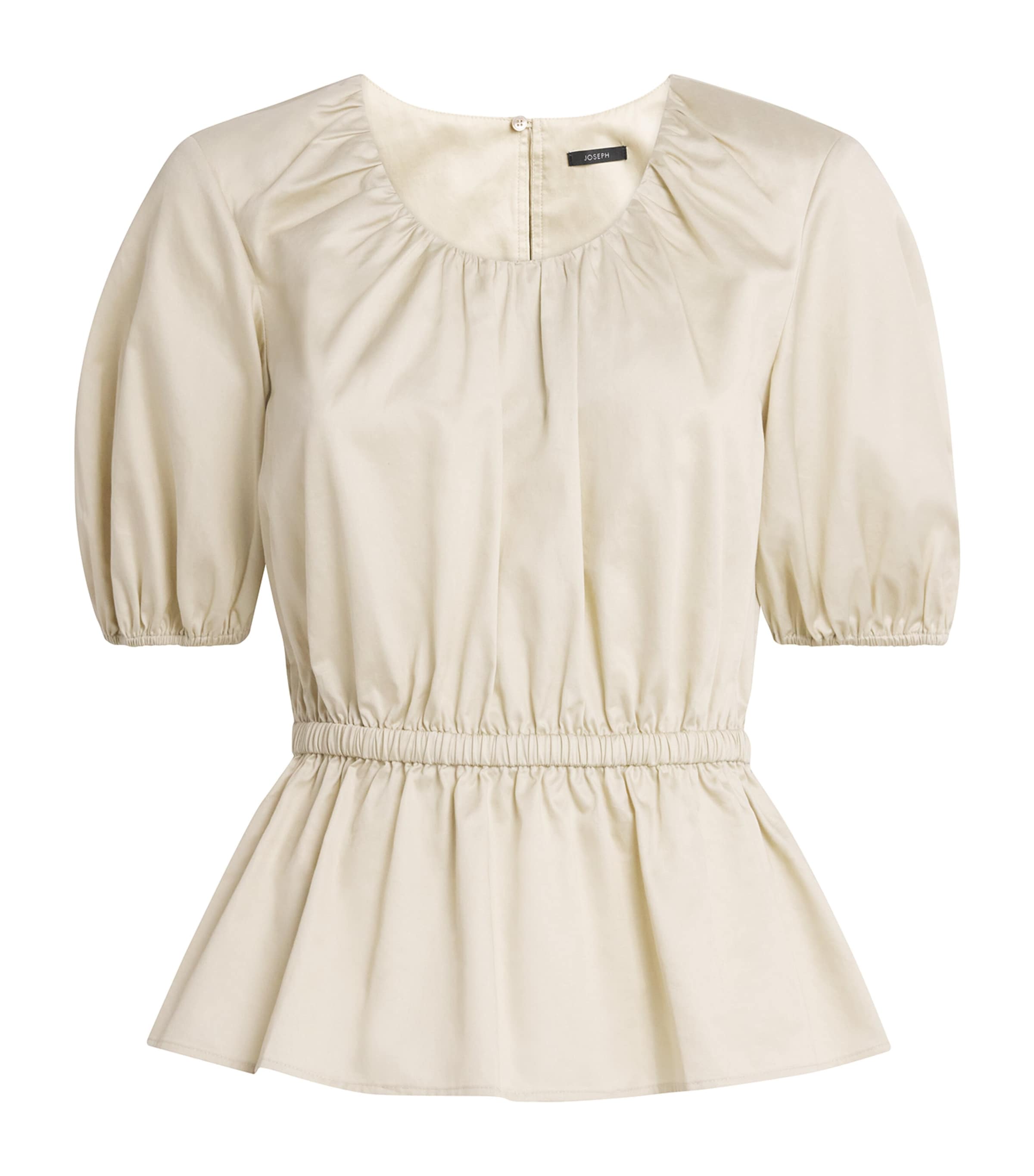 Joseph Merlin Pleated Cotton-sateen Blouse In Neutral