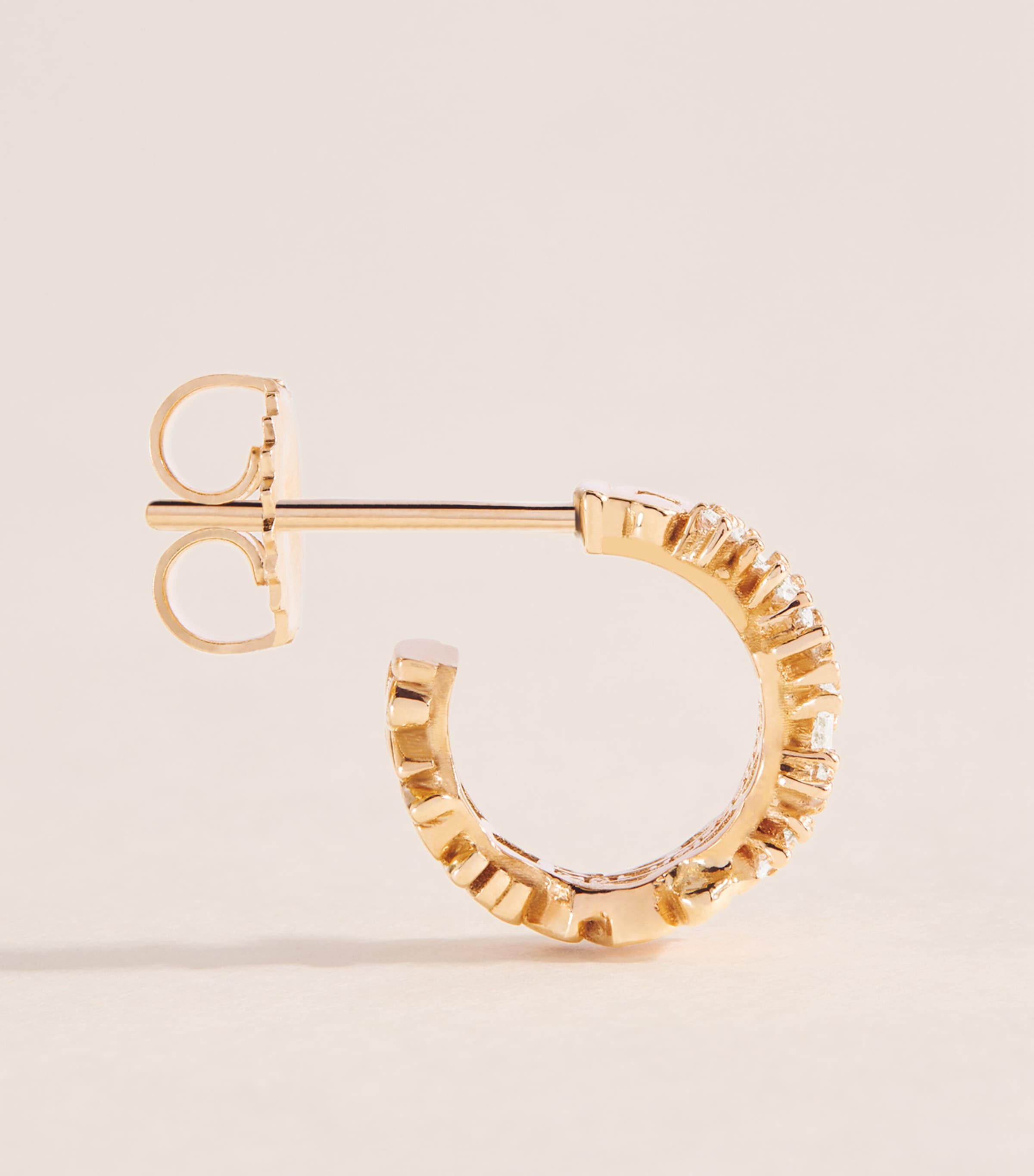 Suzanne Kalan Rose Gold and Diamond Classic Fireworks Hoop Earrings Rg/wd Image 3
