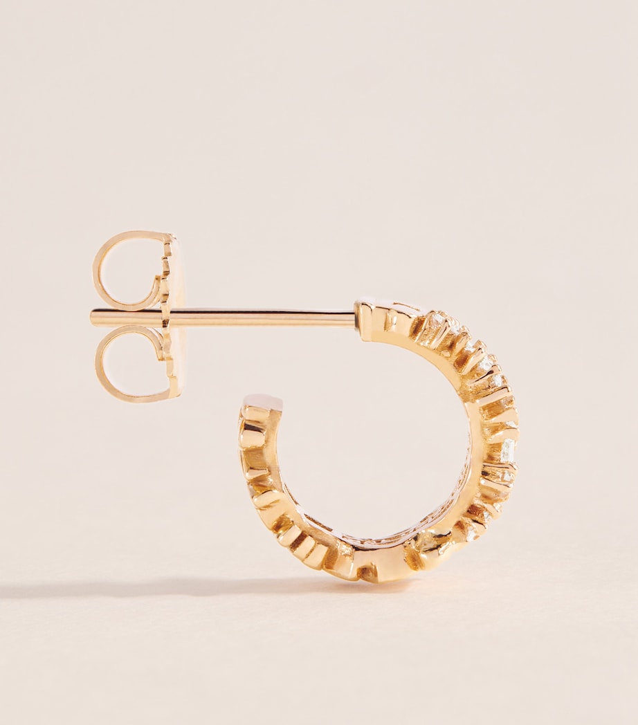 Suzanne Kalan Rose Gold and Diamond Classic Fireworks Hoop Earrings Rg/wd Image 3